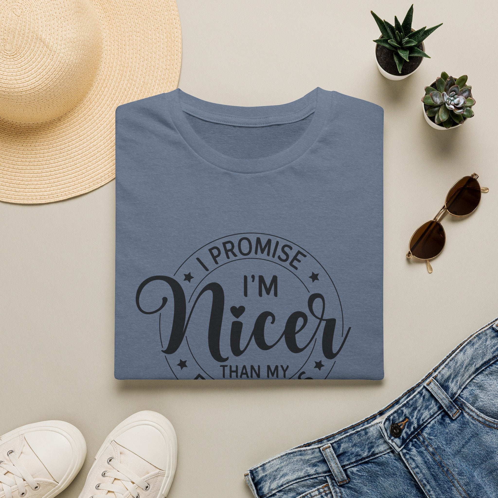 "I Promise I’m Nicer Than My Face Looks" Funny Sarcastic Graphic Tee