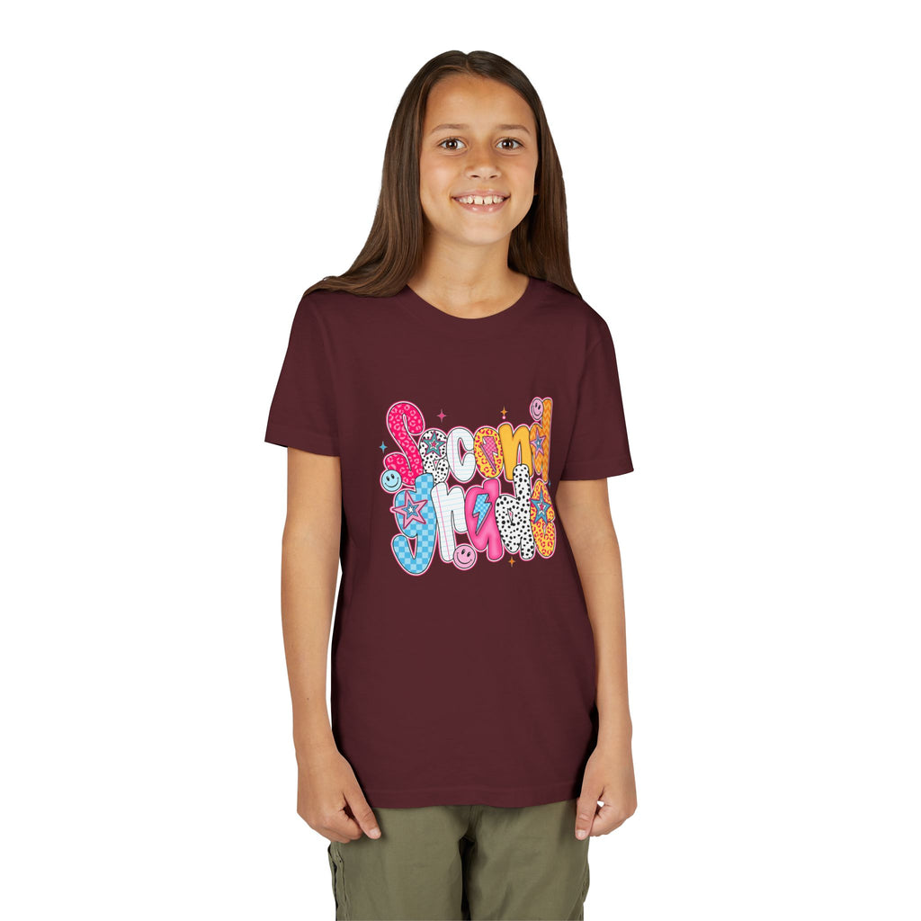 Youth Tee — Colorful 'Second Grade' Playful Retro Graphic