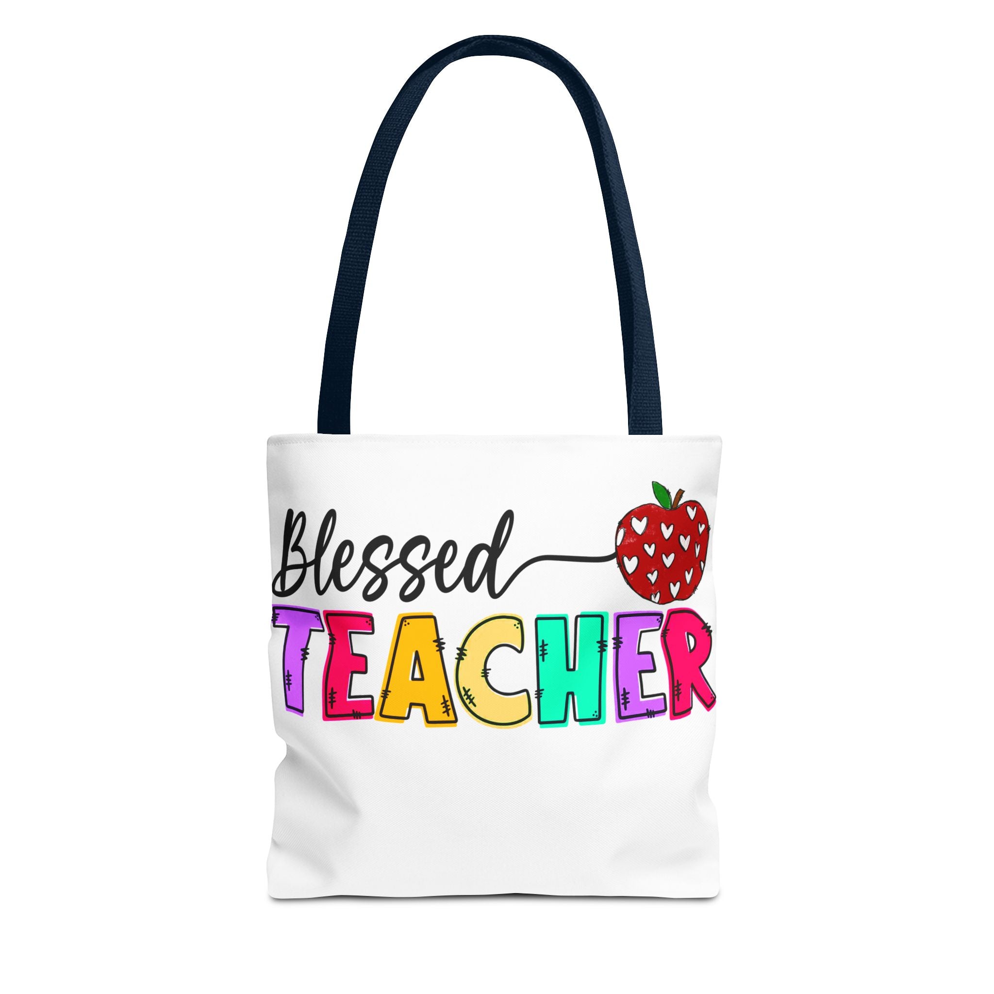Blessed Teacher Tote Bag – Colorful Apple Teacher Appreciation Gift