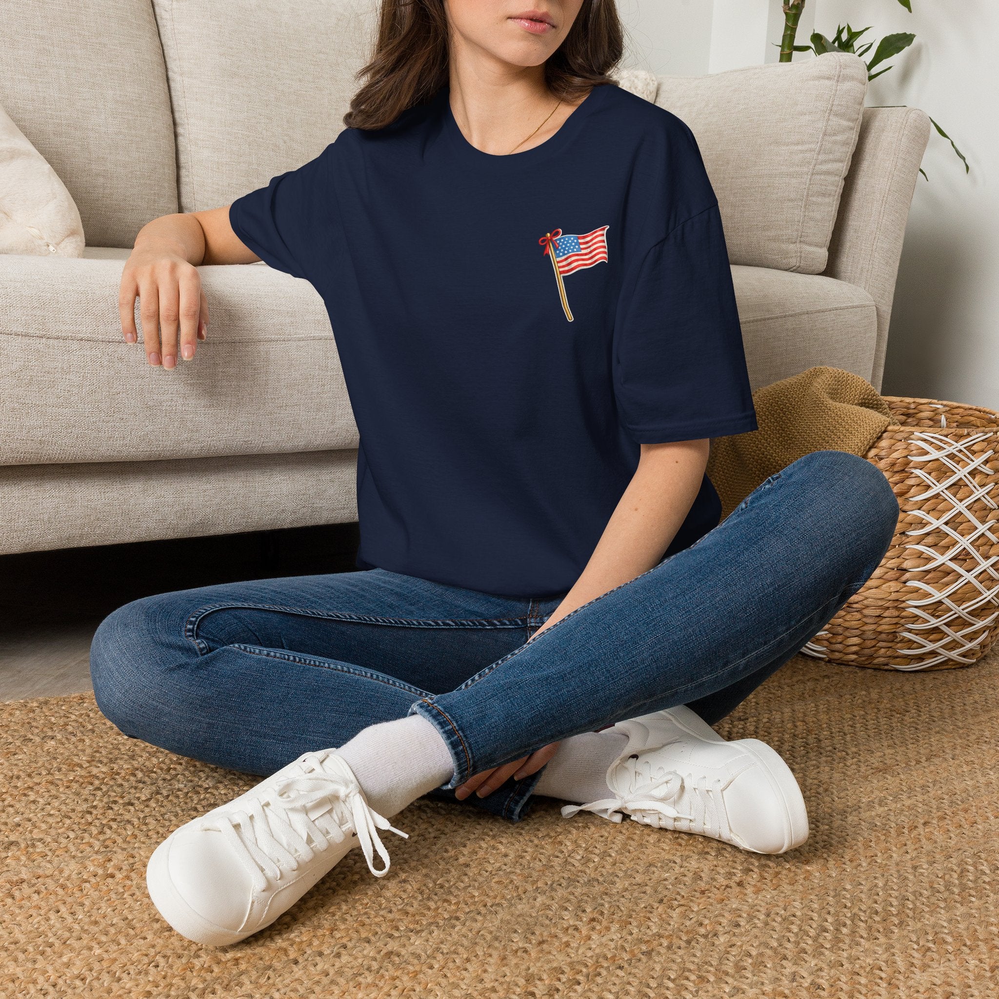 Pocket Flag T-Shirt — Small American Flag Chest Tee