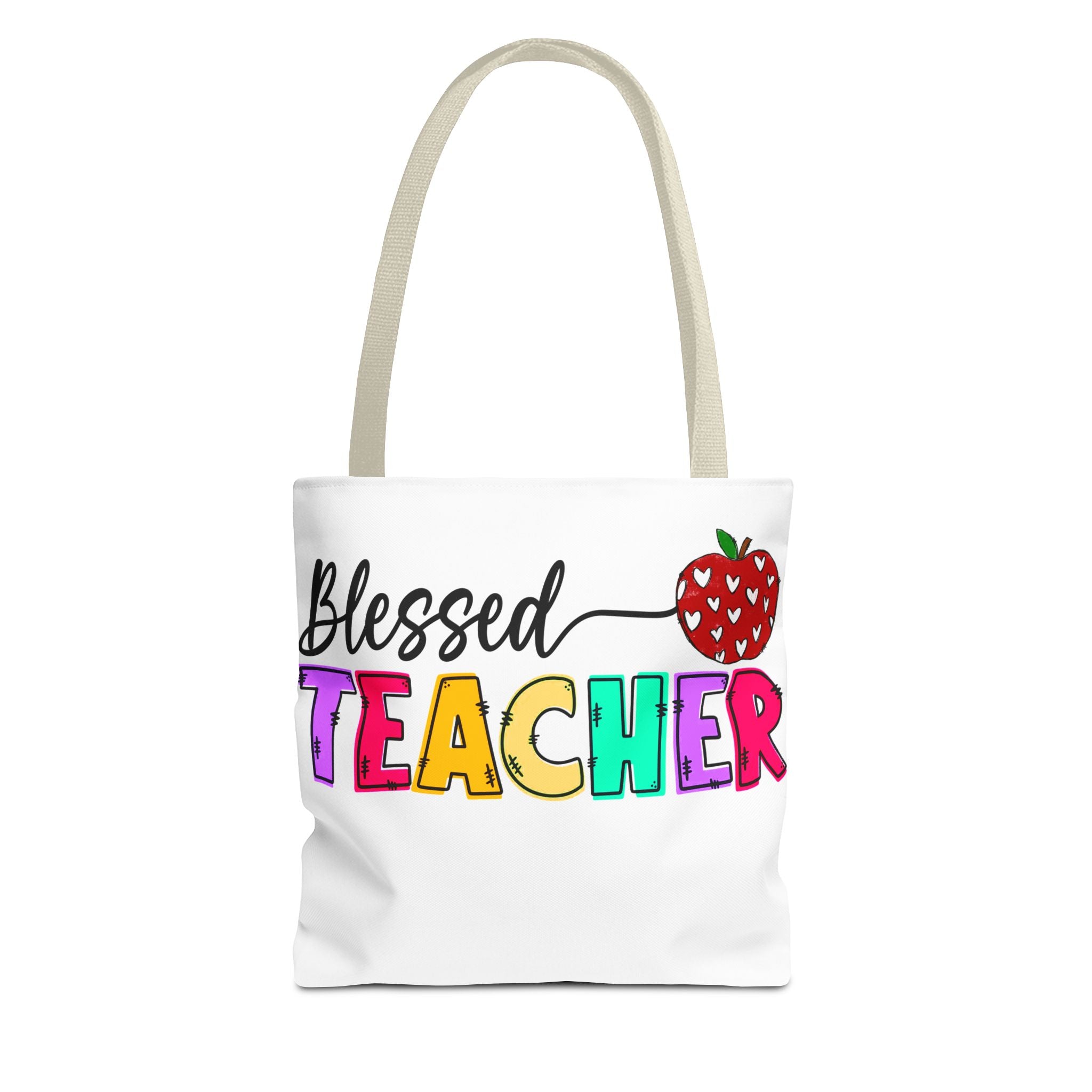 Blessed Teacher Tote Bag – Colorful Apple Teacher Appreciation Gift