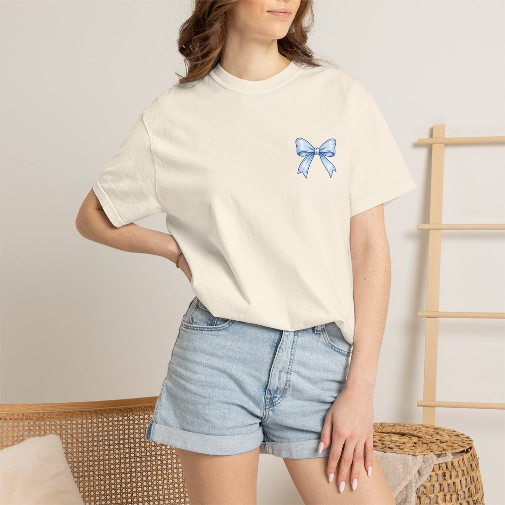 America 250 Years of Freedom T-Shirt — Patriotic 4th of July Tee with Blue Ribbon Design