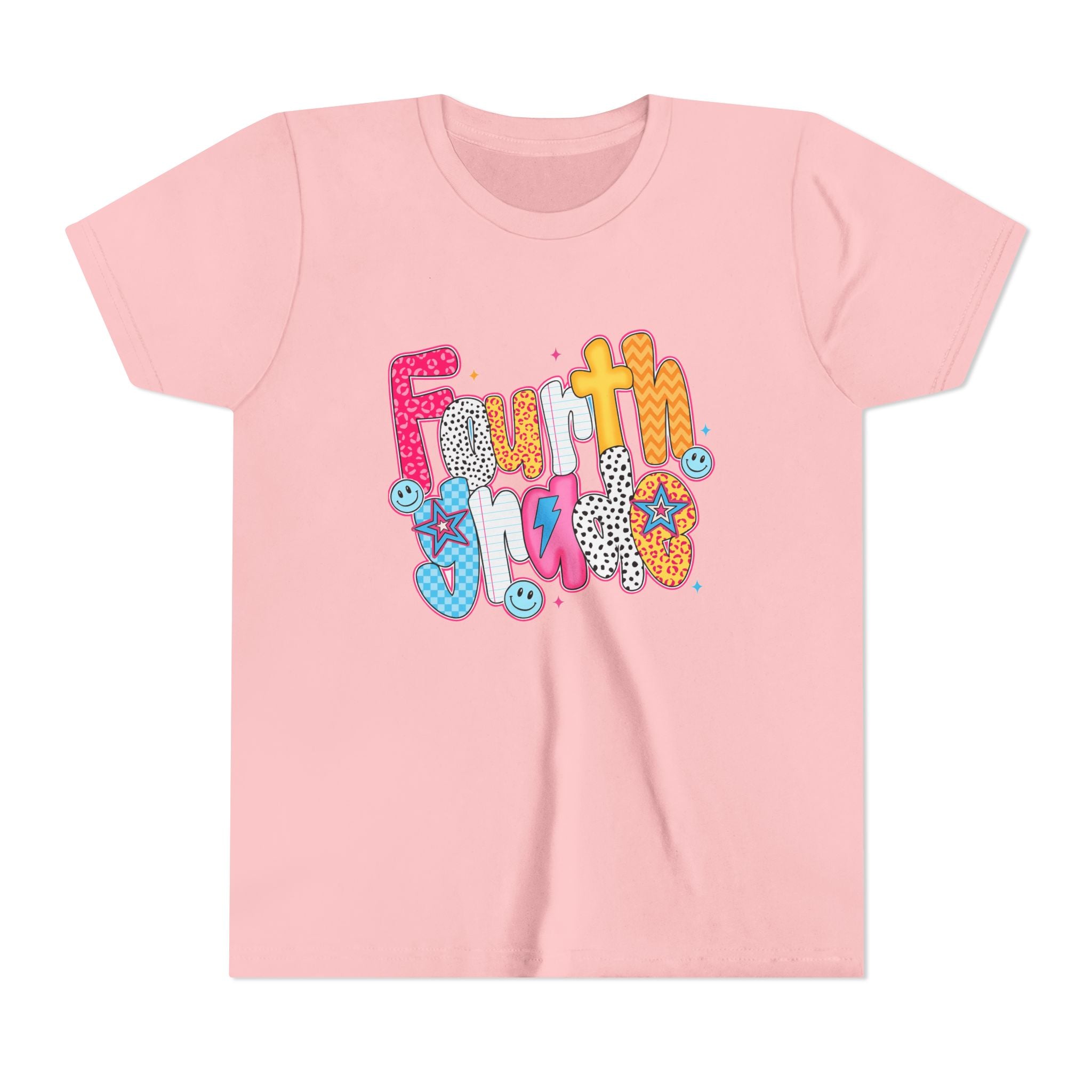 Fourth Grade Cute Youth Tee – Colorful Smiley School Shirt for Kids