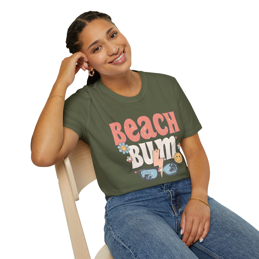 Beach Bum T-Shirt — Retro Floral Surf Vibes Tee