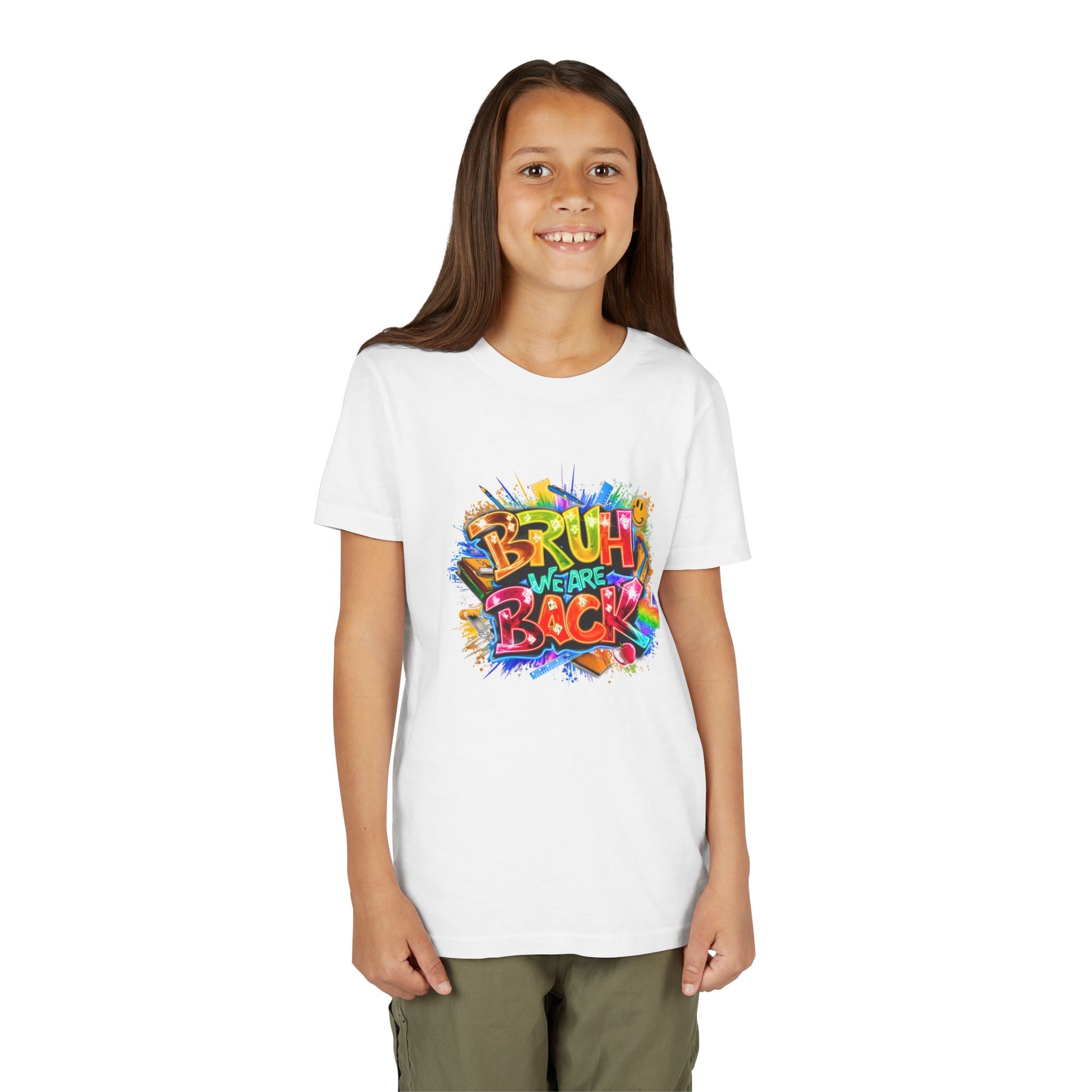 Youth Tee — Colorful "Bruh We Are Back" Graffiti Graphic Shirt