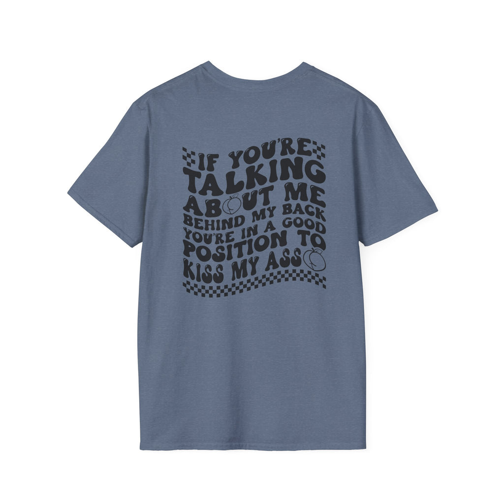 Peach Outline T‑Shirt — Minimal Fruit Graphic Tee