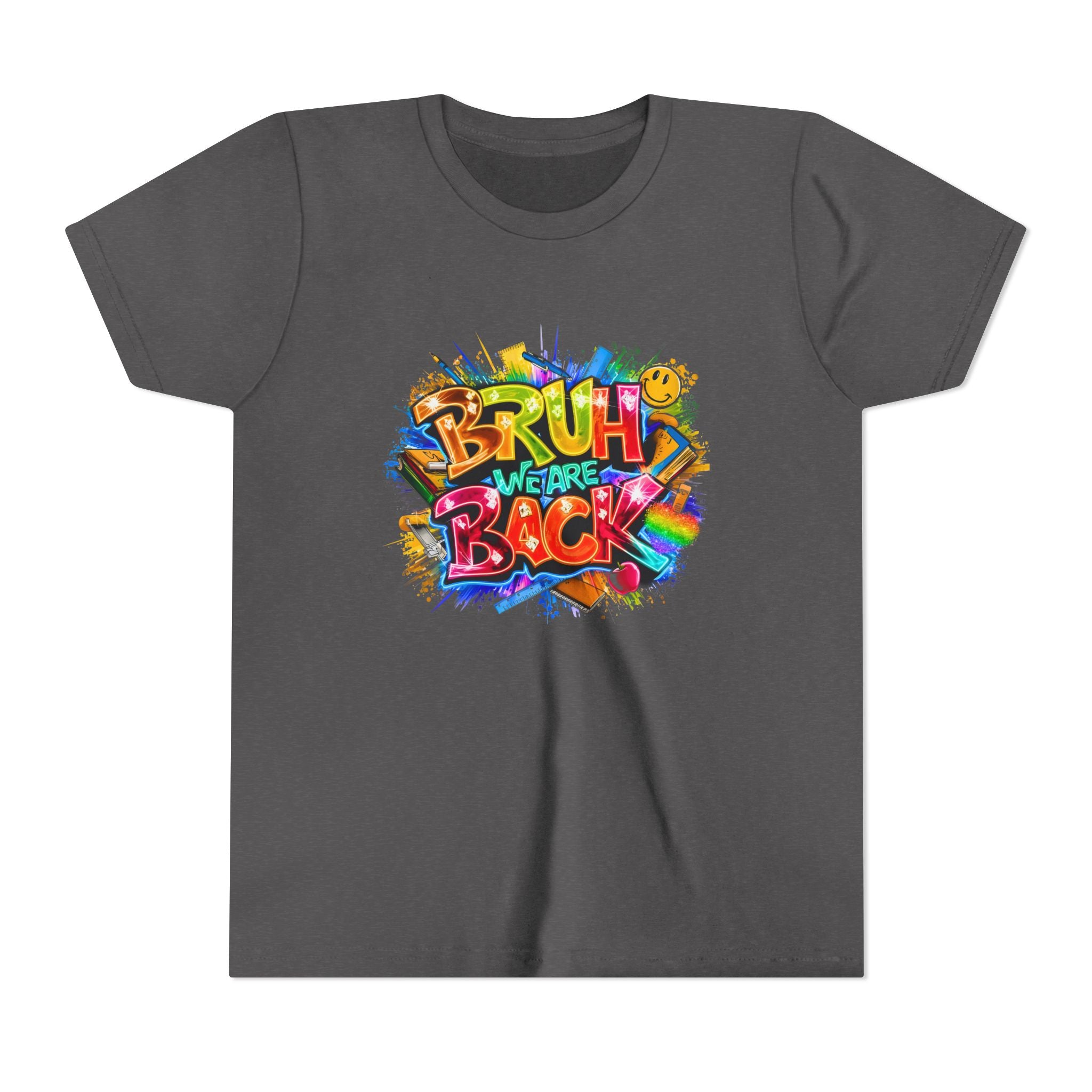 Youth Tee — Colorful "Bruh We Are Back" Graffiti Graphic Shirt