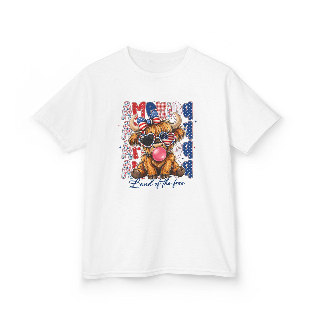 Kids Tee — Patriotic Bulldog "Land of the Free" Fourth of July Shirt