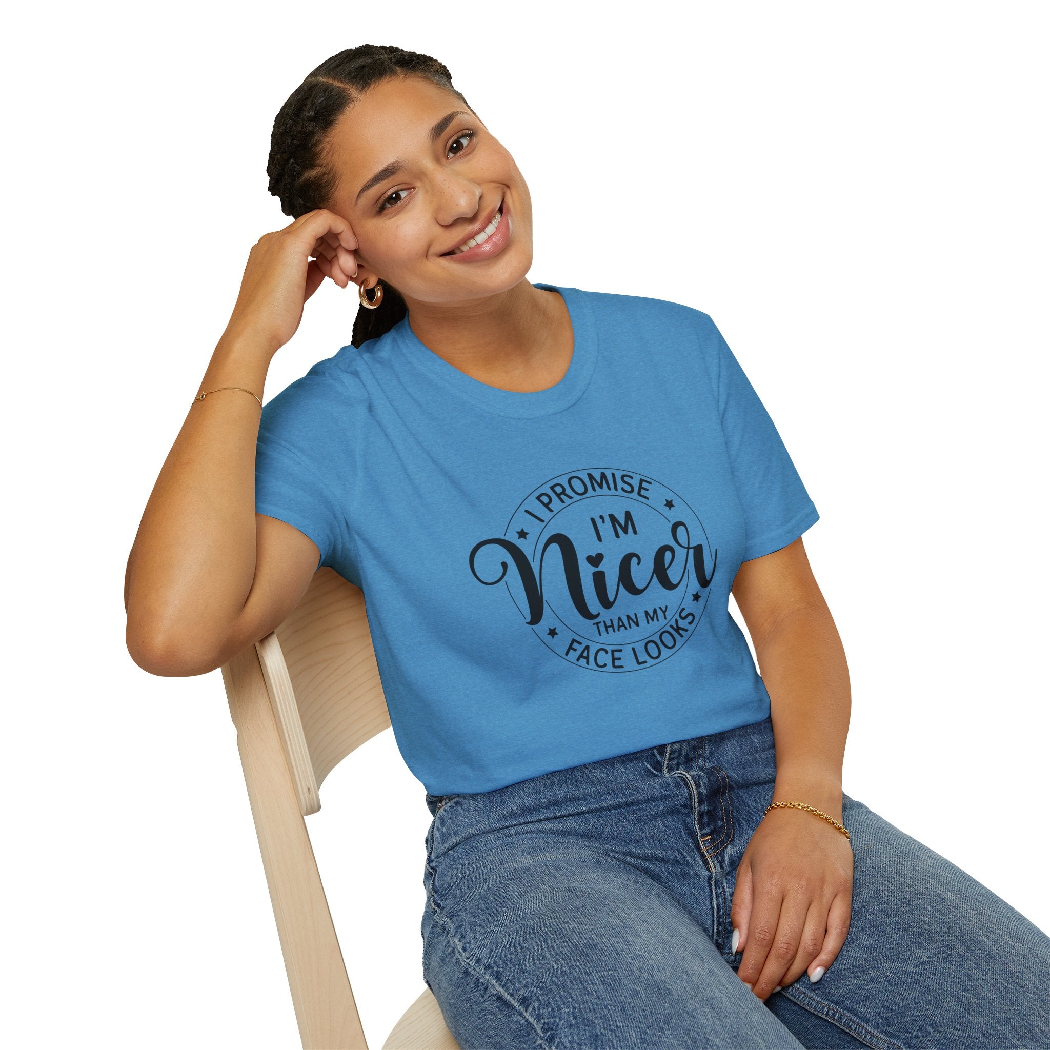 "I Promise I’m Nicer Than My Face Looks" Funny Sarcastic Graphic Tee
