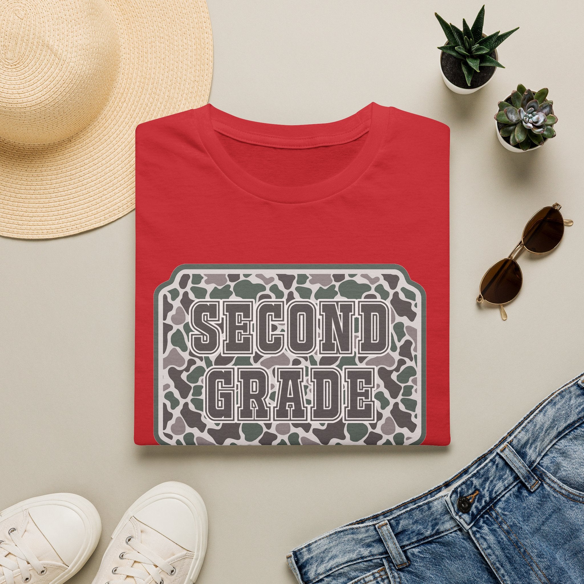 Second Grade Leopard Print T-Shirt — Cute Back-to-School Tee for Teachers & Students