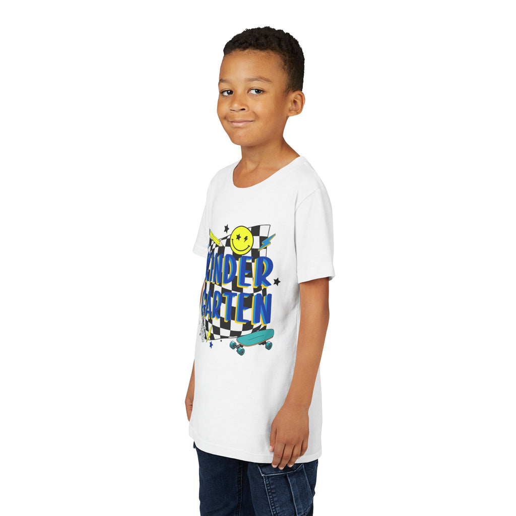 Kindergarten Retro Skate Youth T‑Shirt – Back to School Graphic Tee