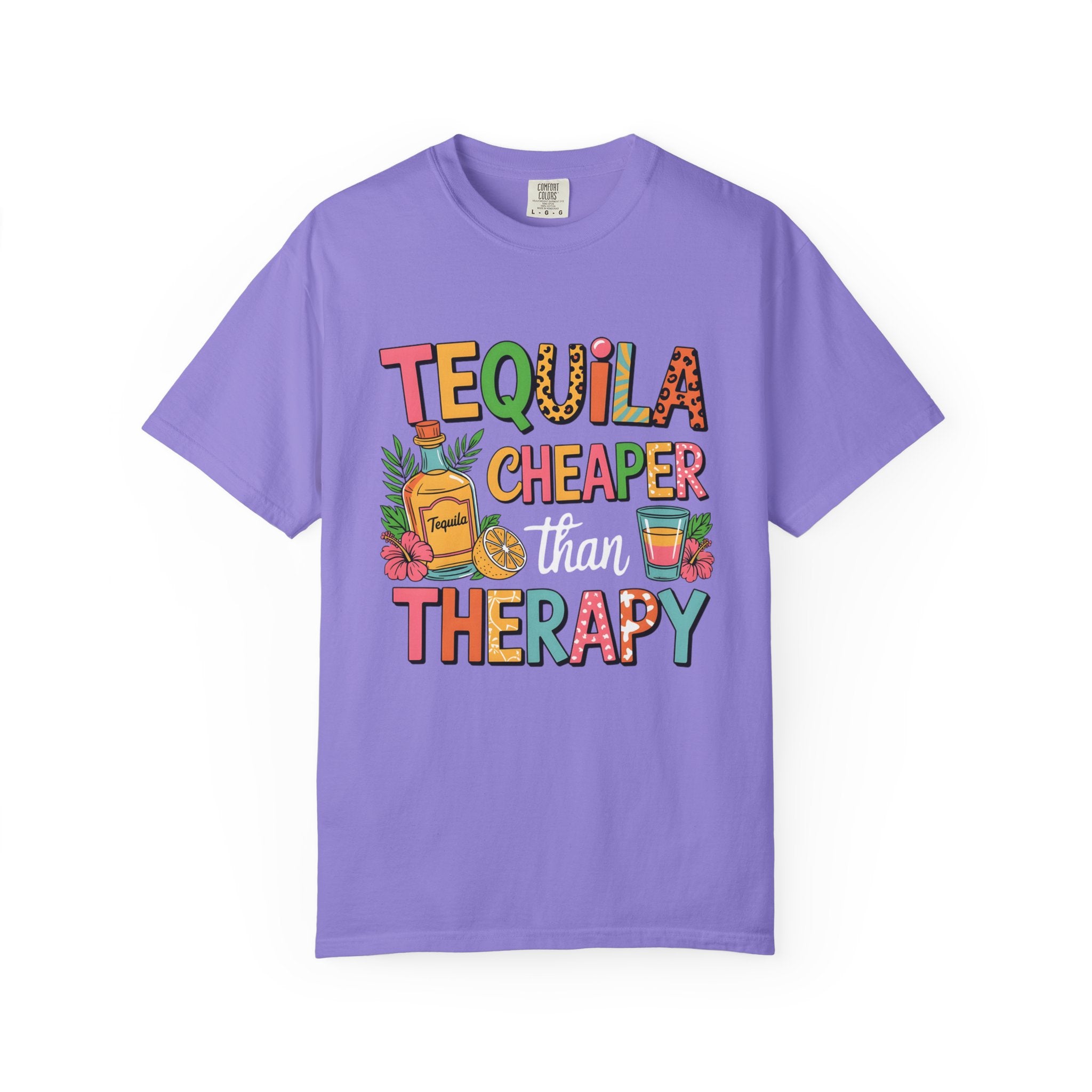 Tequila Cheaper Than Therapy T-shirt | Funny Margarita Cocktail Graphic