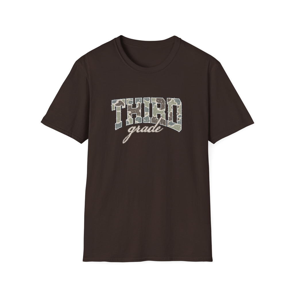 Third Grade Camo T-Shirt — 'Third Grade' School Mom Teacher Tee