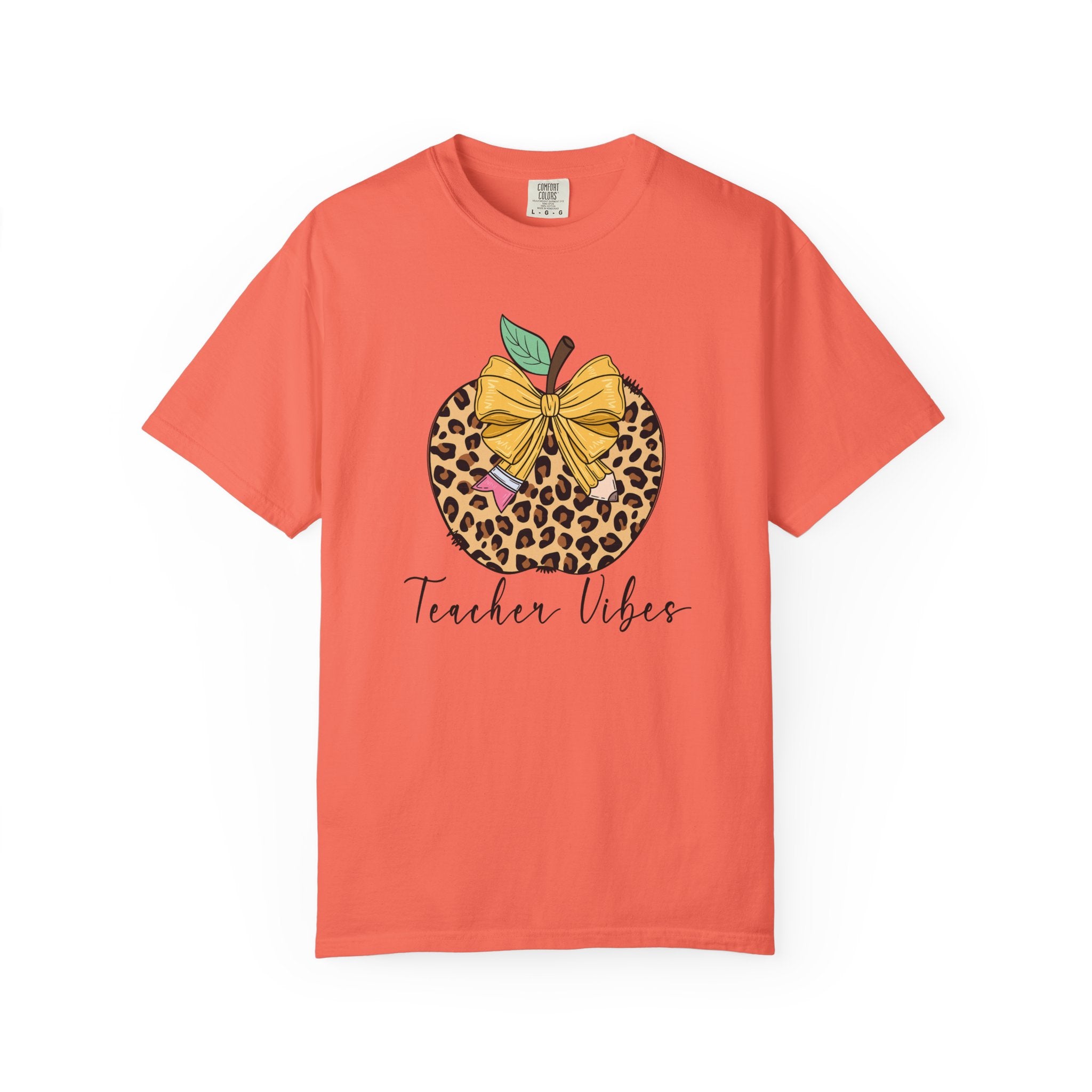 Teacher Vibes Leopard Pumpkin T-Shirt - Cute Fall Teacher Gift