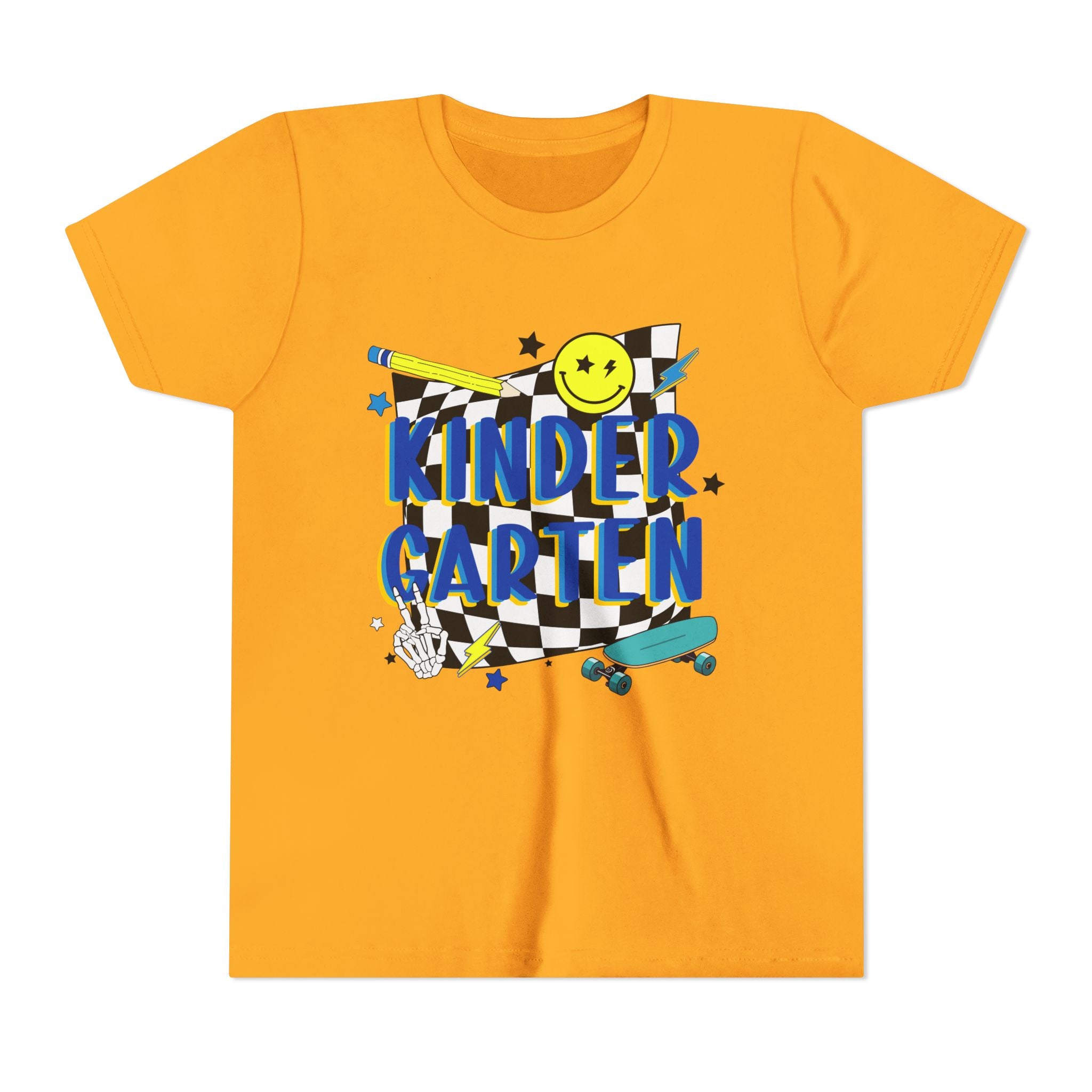 Kindergarten Retro Skate Youth T‑Shirt – Back to School Graphic Tee