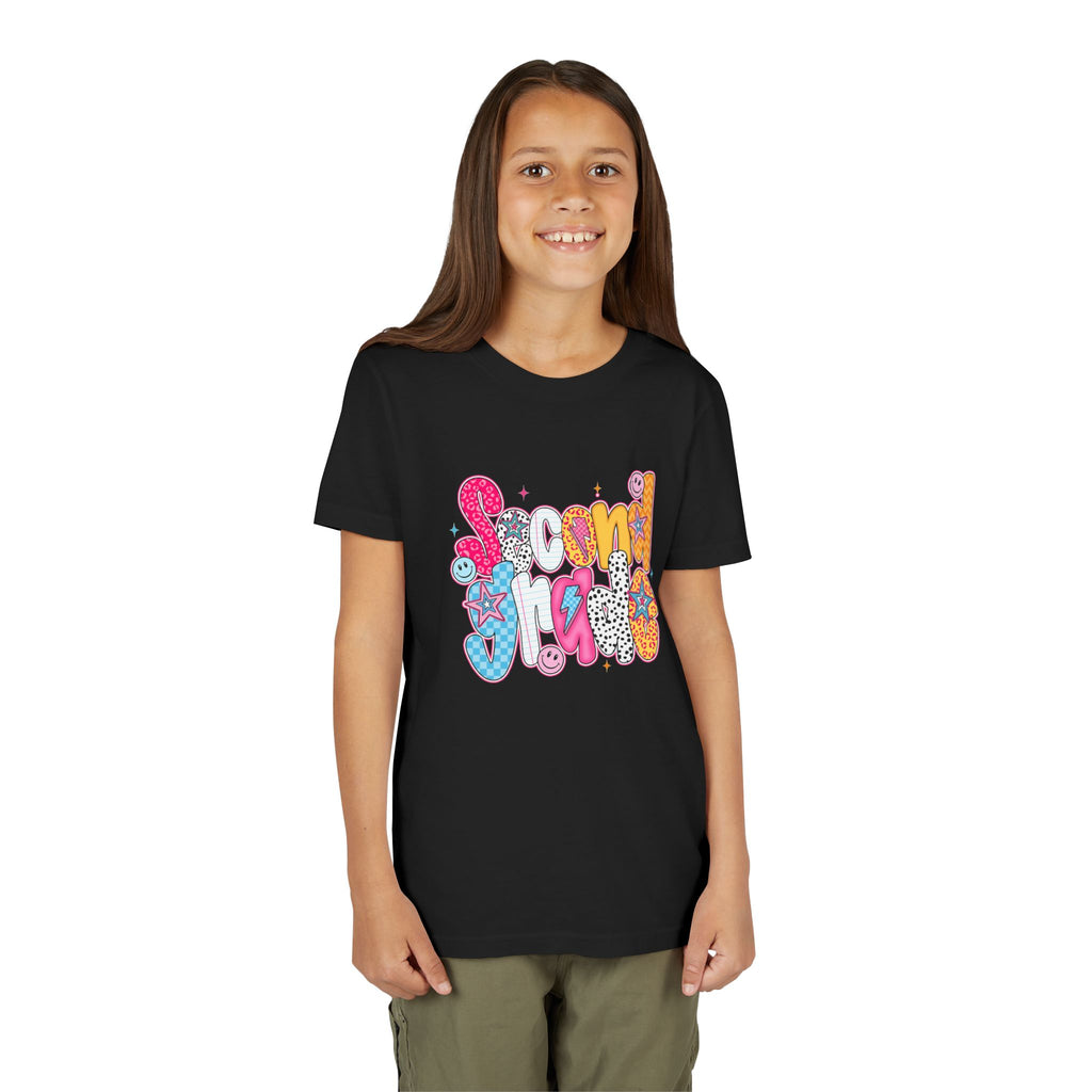Youth Tee — Colorful 'Second Grade' Playful Retro Graphic