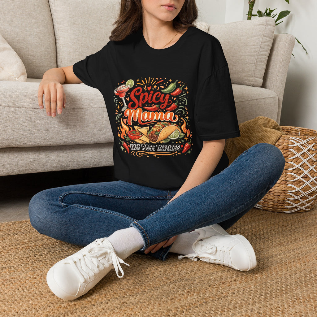 Spicy Mama T‑Shirt — Hot Mess Express Chili & Margarita Graphic Tee