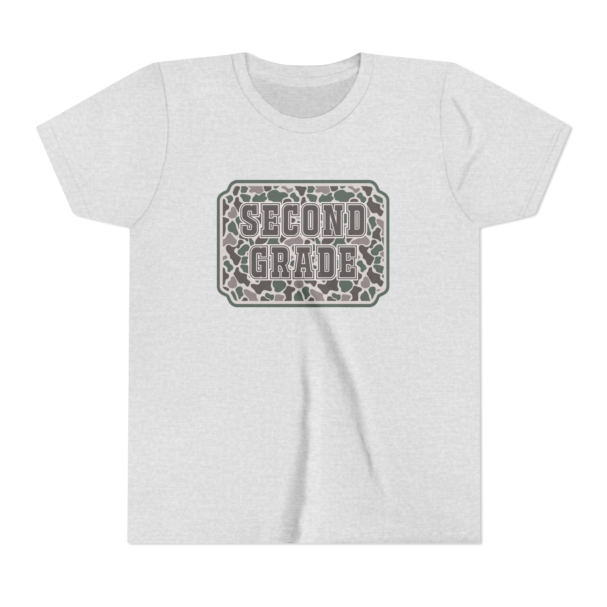 Second Grade Youth Tee - Camo Patch Back to School Shirt