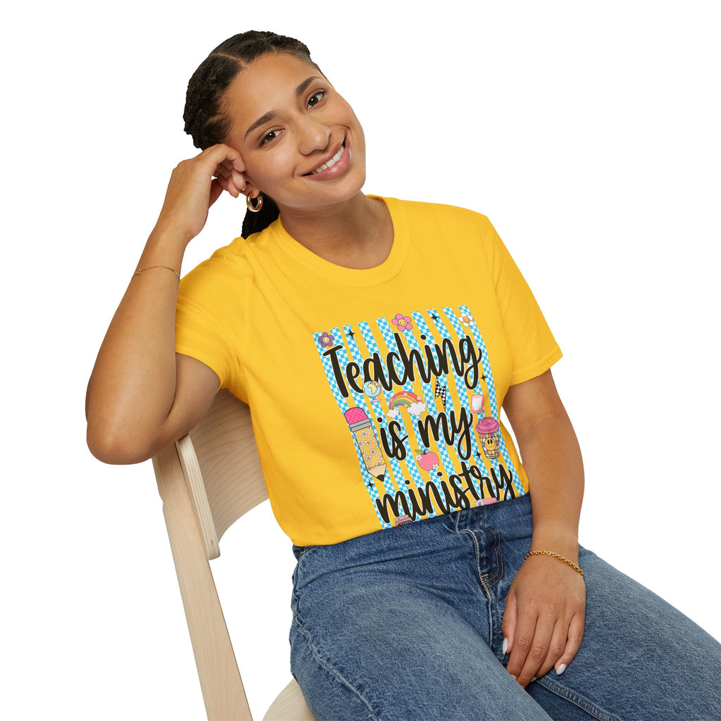 T-Shirt — "Teaching Is My Ministry" Cute Teacher Graphic Tee