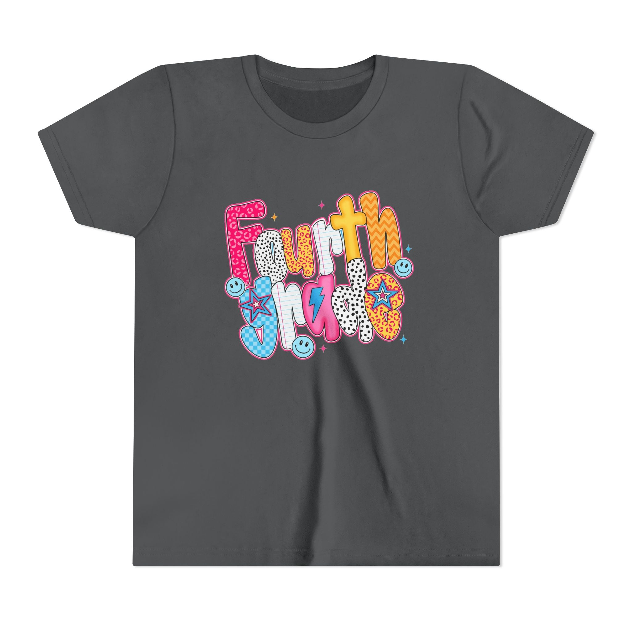 Fourth Grade Cute Youth Tee – Colorful Smiley School Shirt for Kids