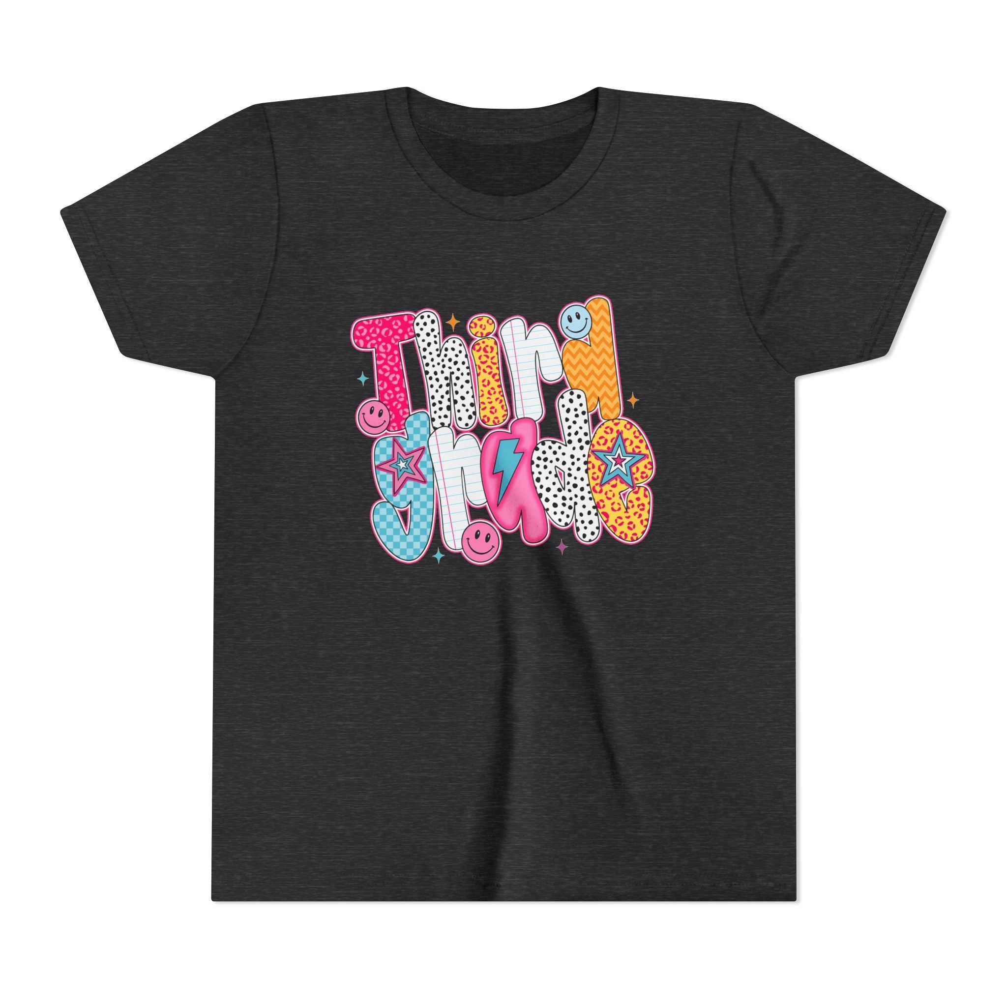 Third Grade — Colorful 'Think Big' Retro Graphic Shirt for Kids