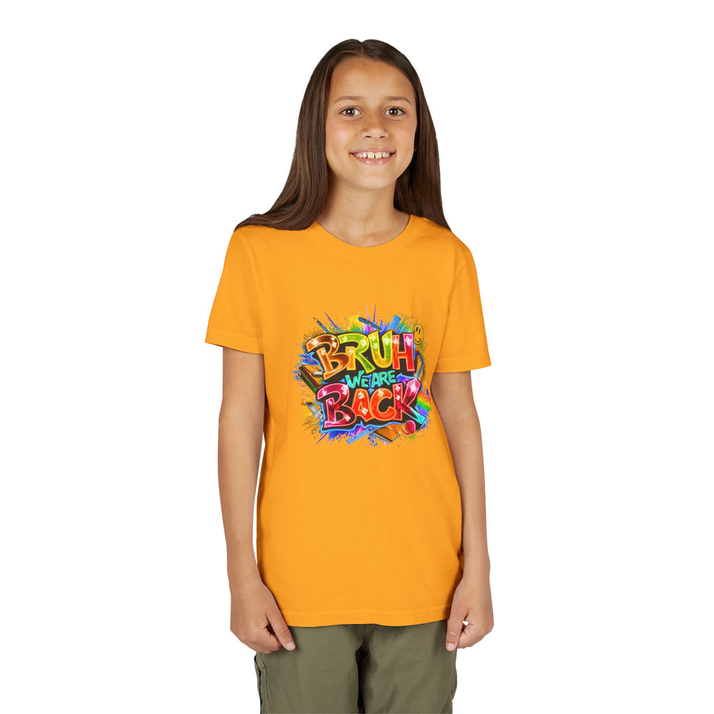 Youth Tee — Colorful "Bruh We Are Back" Graffiti Graphic Shirt