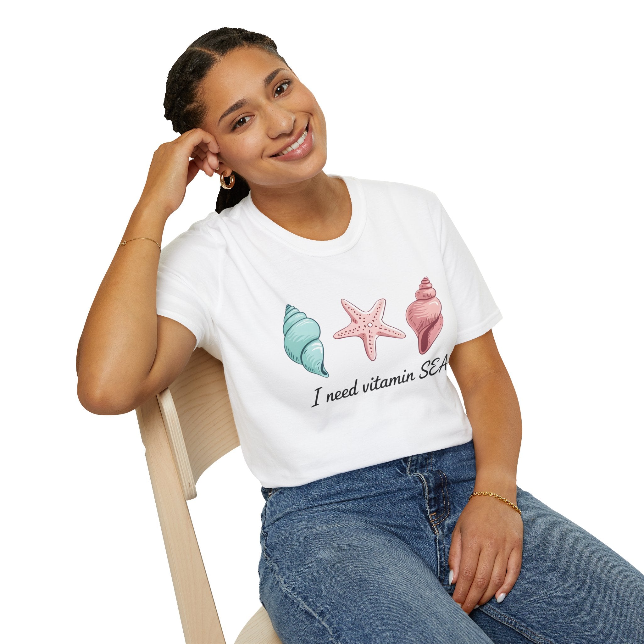 Sea Shell T-Shirt — "I Need Vitamin SEA" Beach Tee