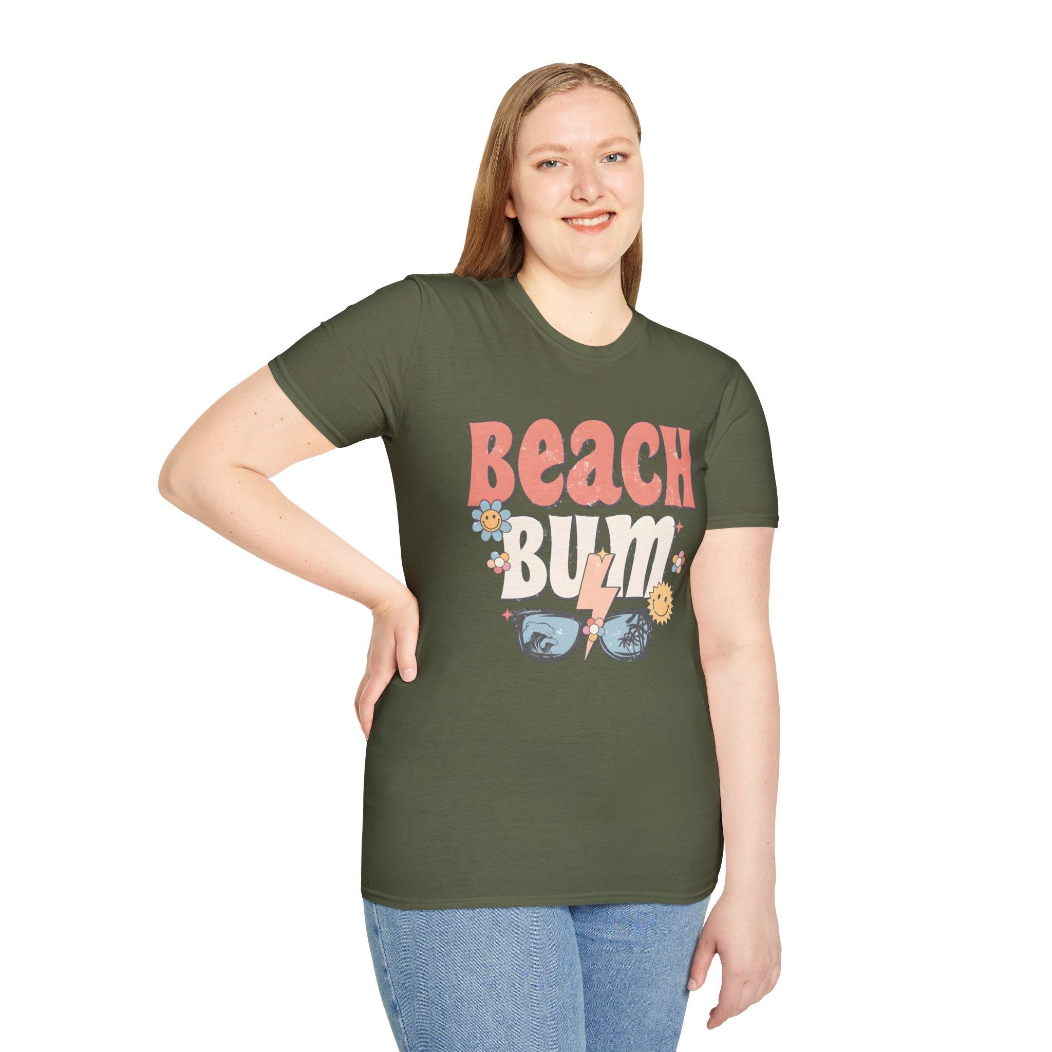 Beach Bum T-Shirt — Retro Floral Surf Vibes Tee