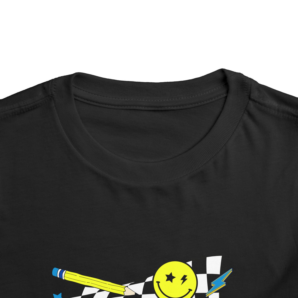 Kindergarten Toddler Tee — Smiley Skateboard Back-to-School Shirt