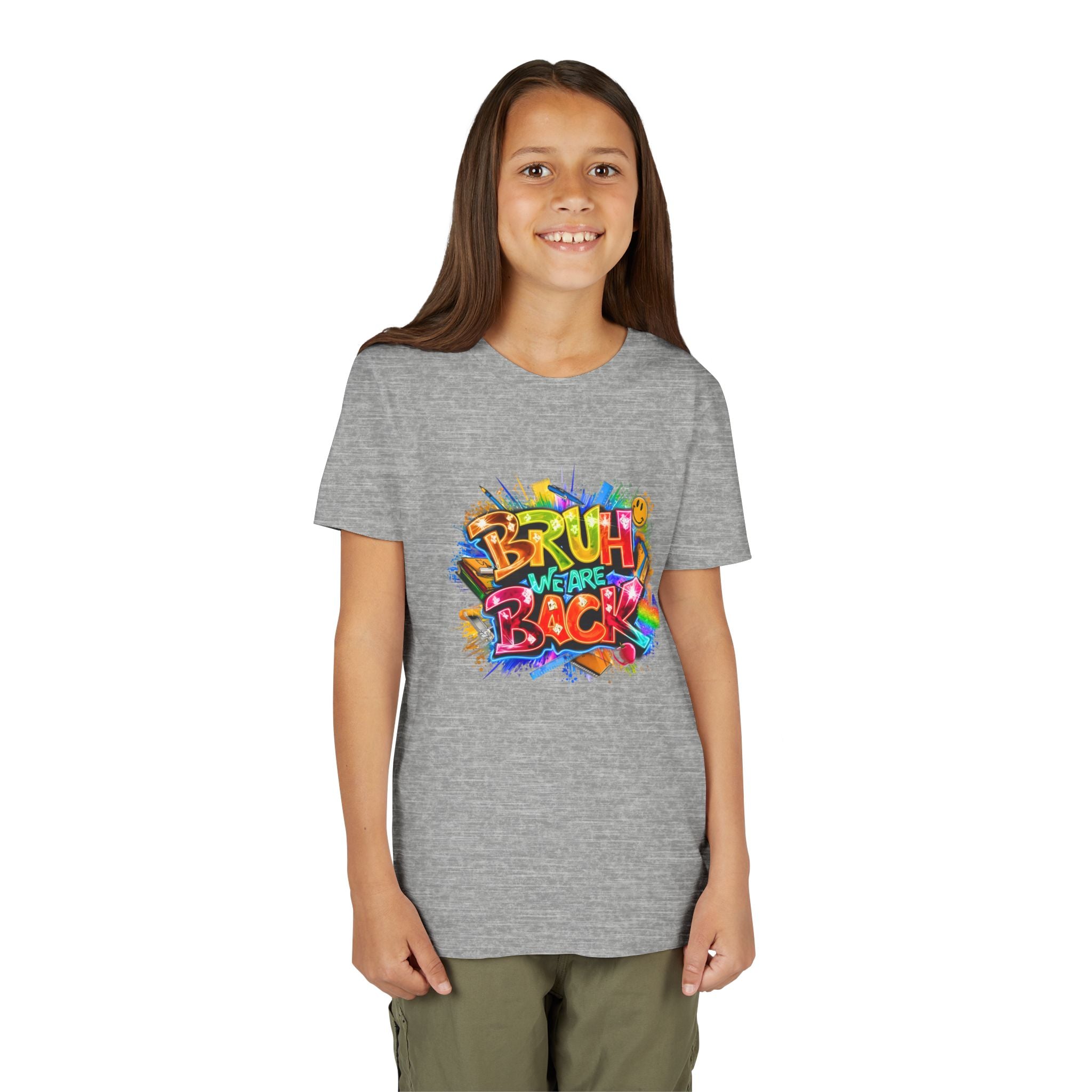 Youth Tee — Colorful "Bruh We Are Back" Graffiti Graphic Shirt