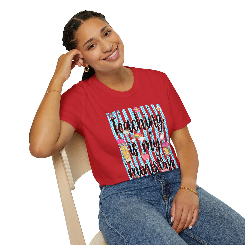 T-Shirt — "Teaching Is My Ministry" Cute Teacher Graphic Tee