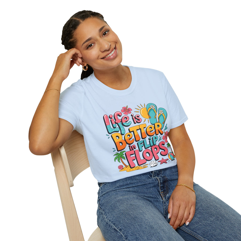 Life Is Better in Flip Flops T-Shirt — Tropical Beach Summer Tee