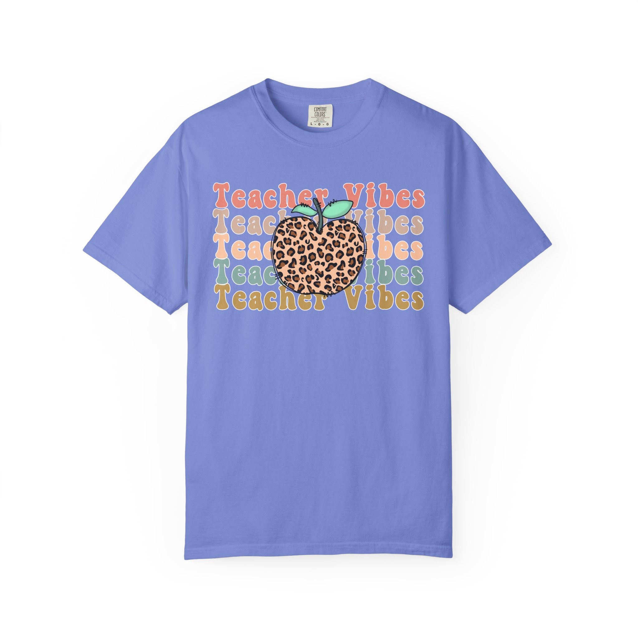 Teacher Vibes Leopard Apple T-Shirt
