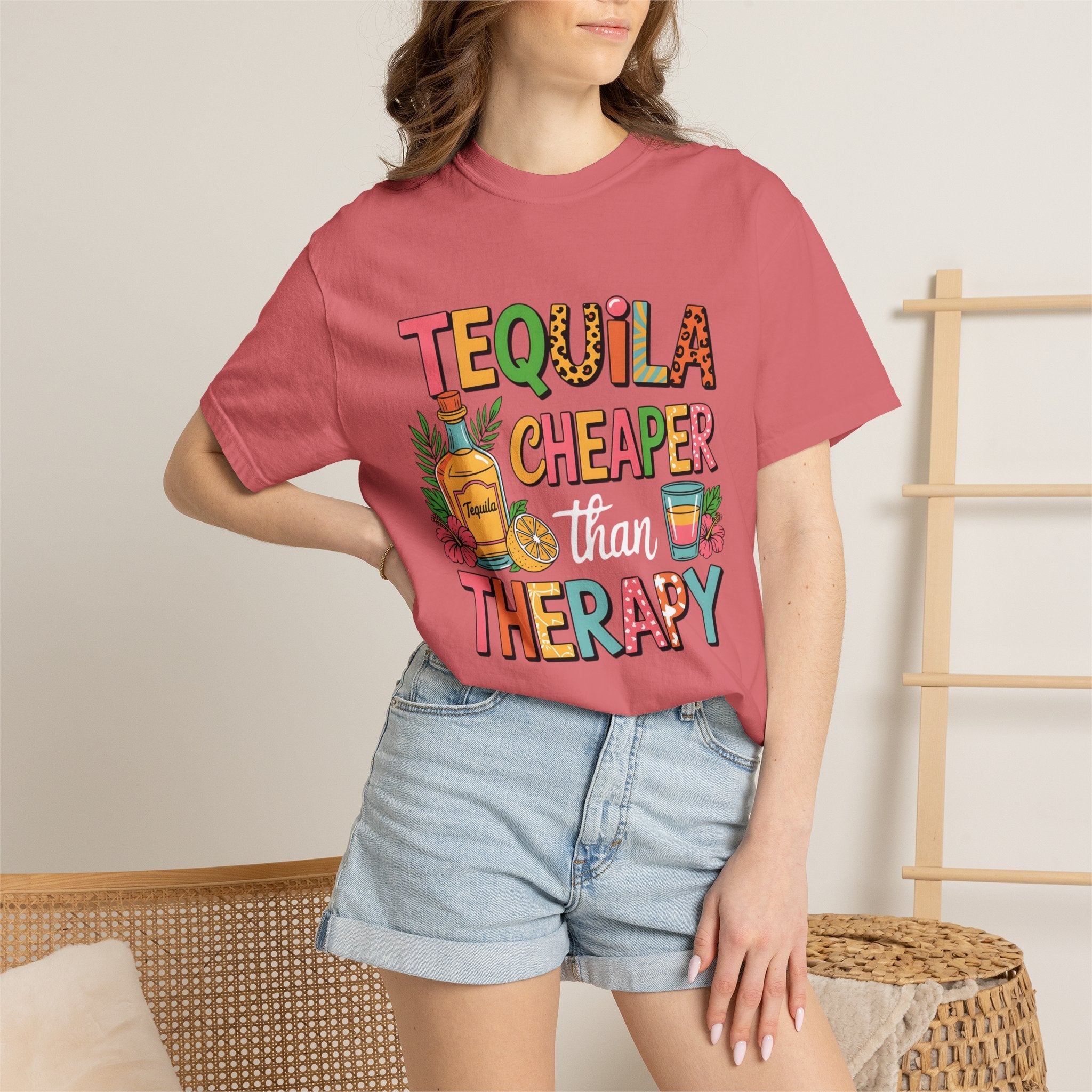 Tequila Cheaper Than Therapy T-shirt | Funny Margarita Cocktail Graphic