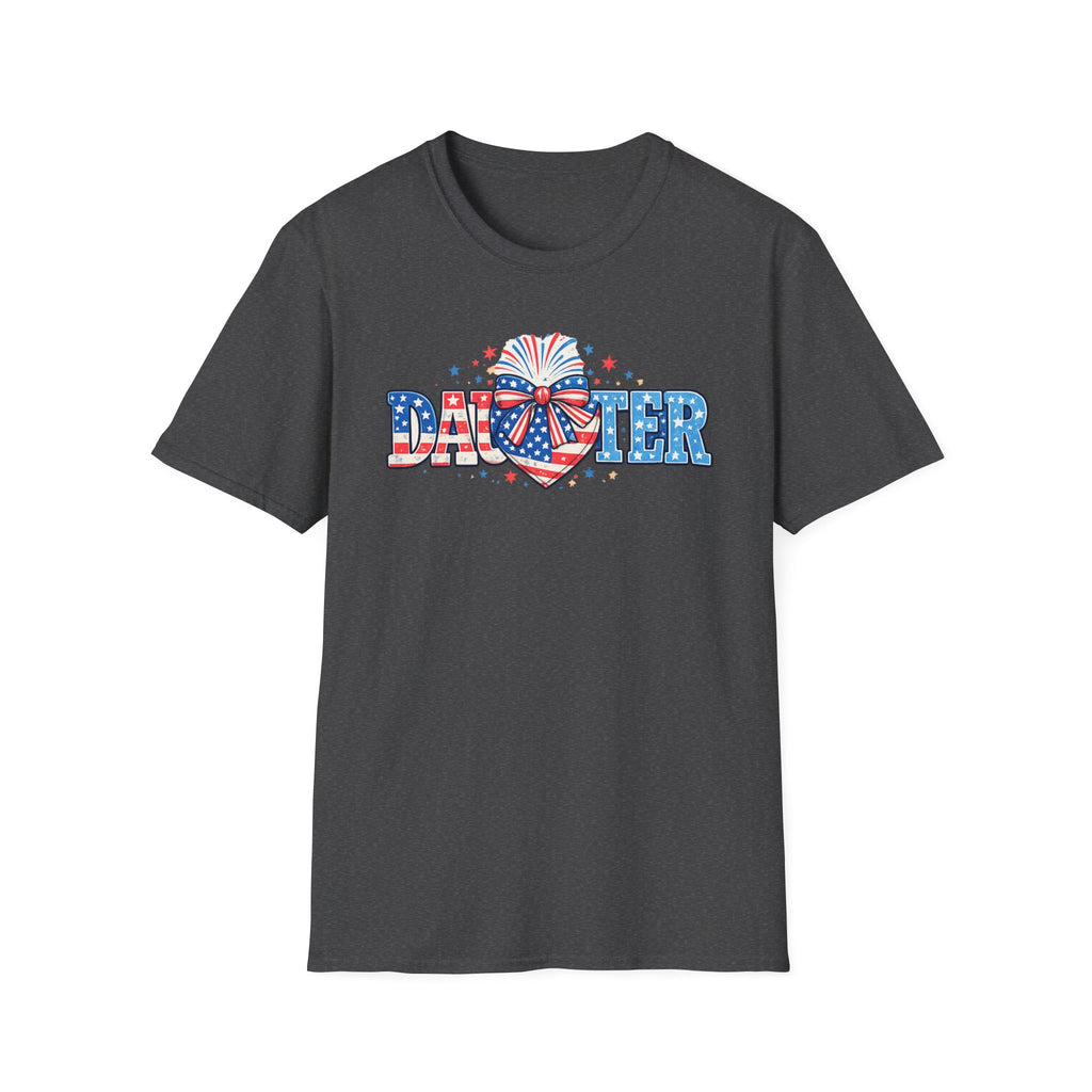 Daughter Patriotic Tee — USA Flag Heart Fireworks Design