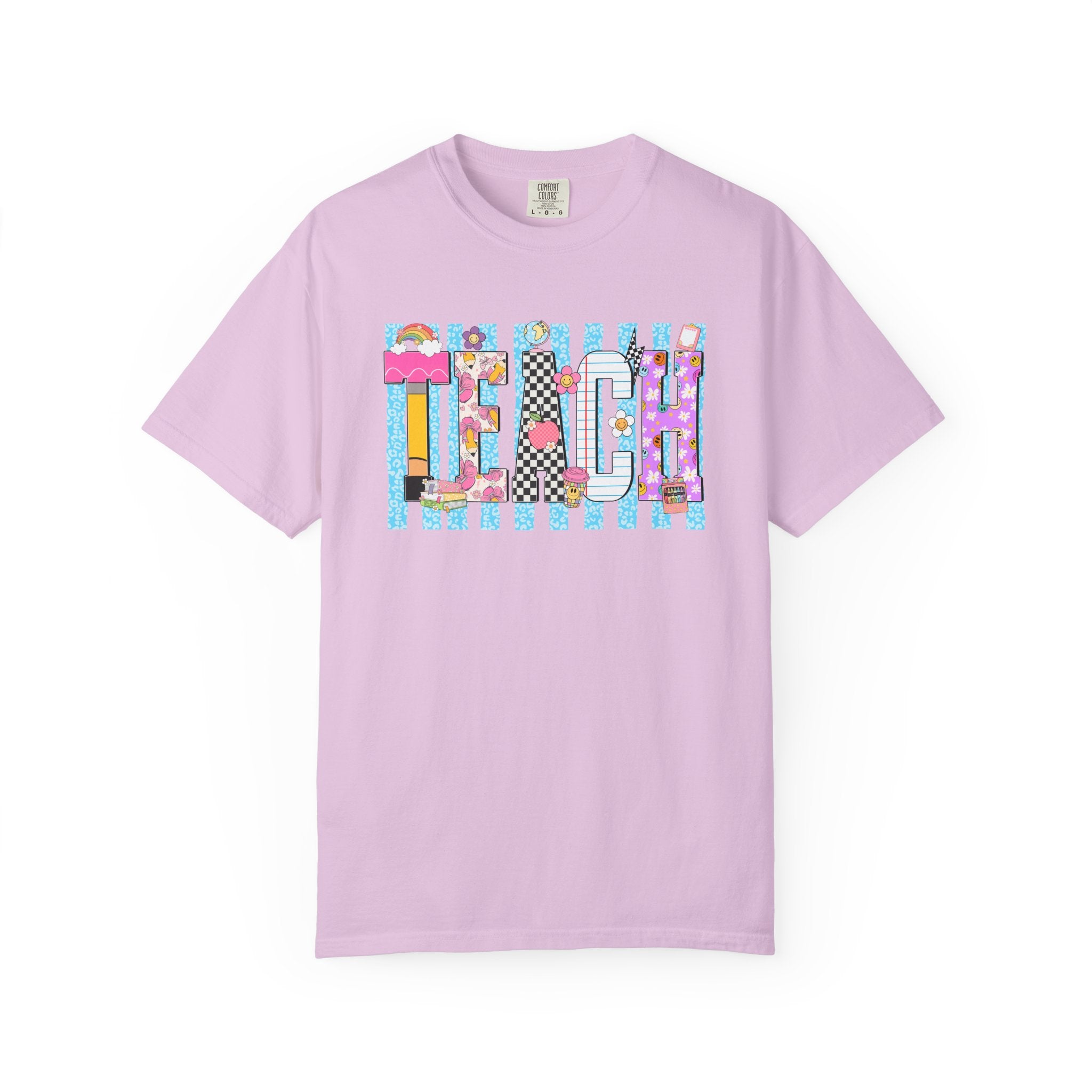 Teacher Stripe Patchwork T-Shirt