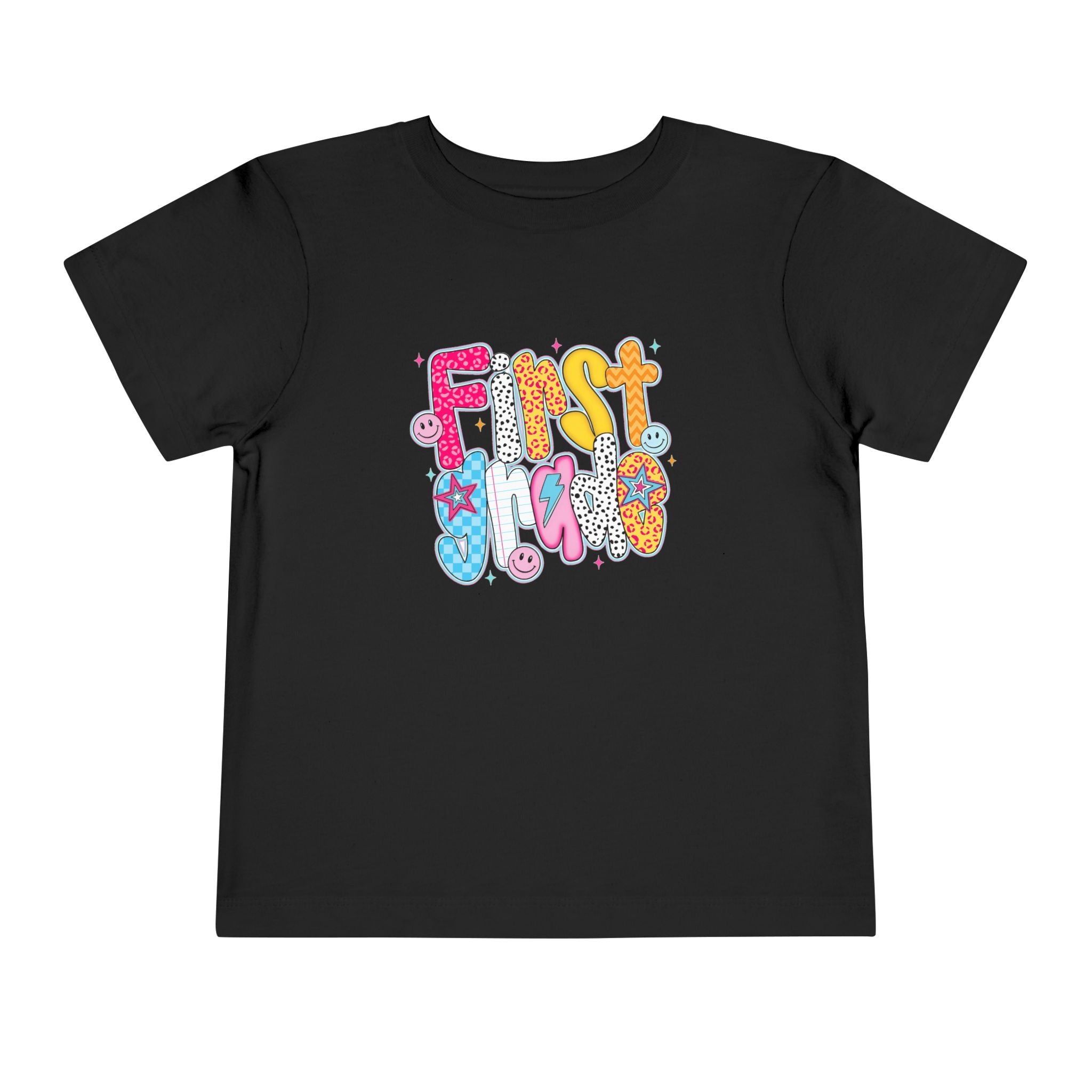 Toddler Tee - Colorful "First Grade" Graphic Baby Shirt