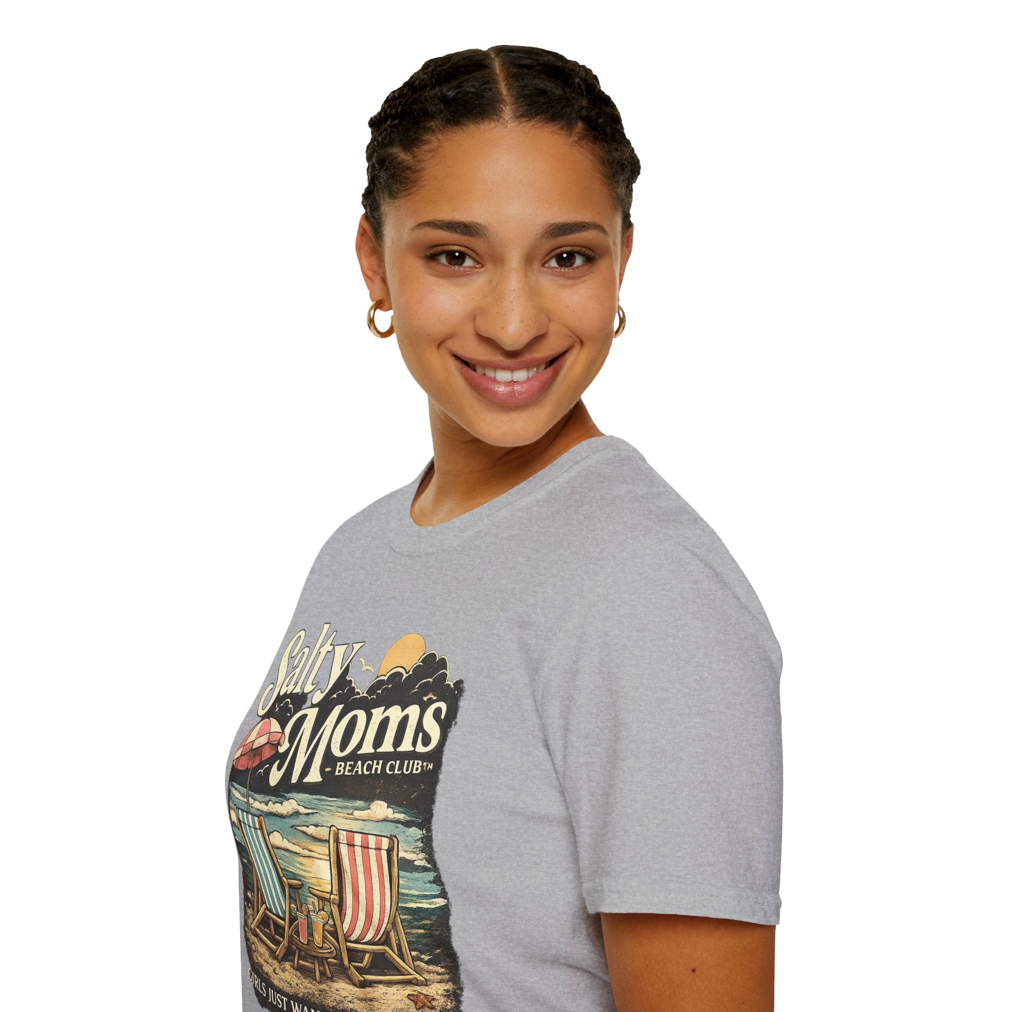 Salty Moms Beach Club T-Shirt — Vintage Coastal Mom Tee