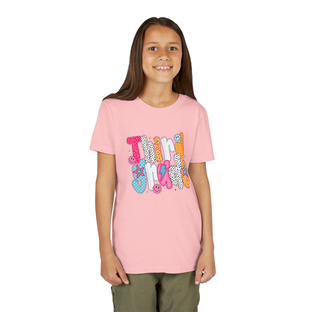 Third Grade — Colorful 'Think Big' Retro Graphic Shirt for Kids