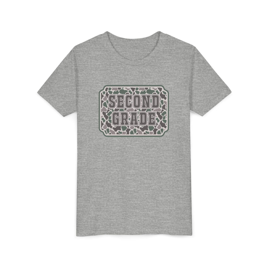 Second Grade Youth Tee - Camo Patch Back to School Shirt