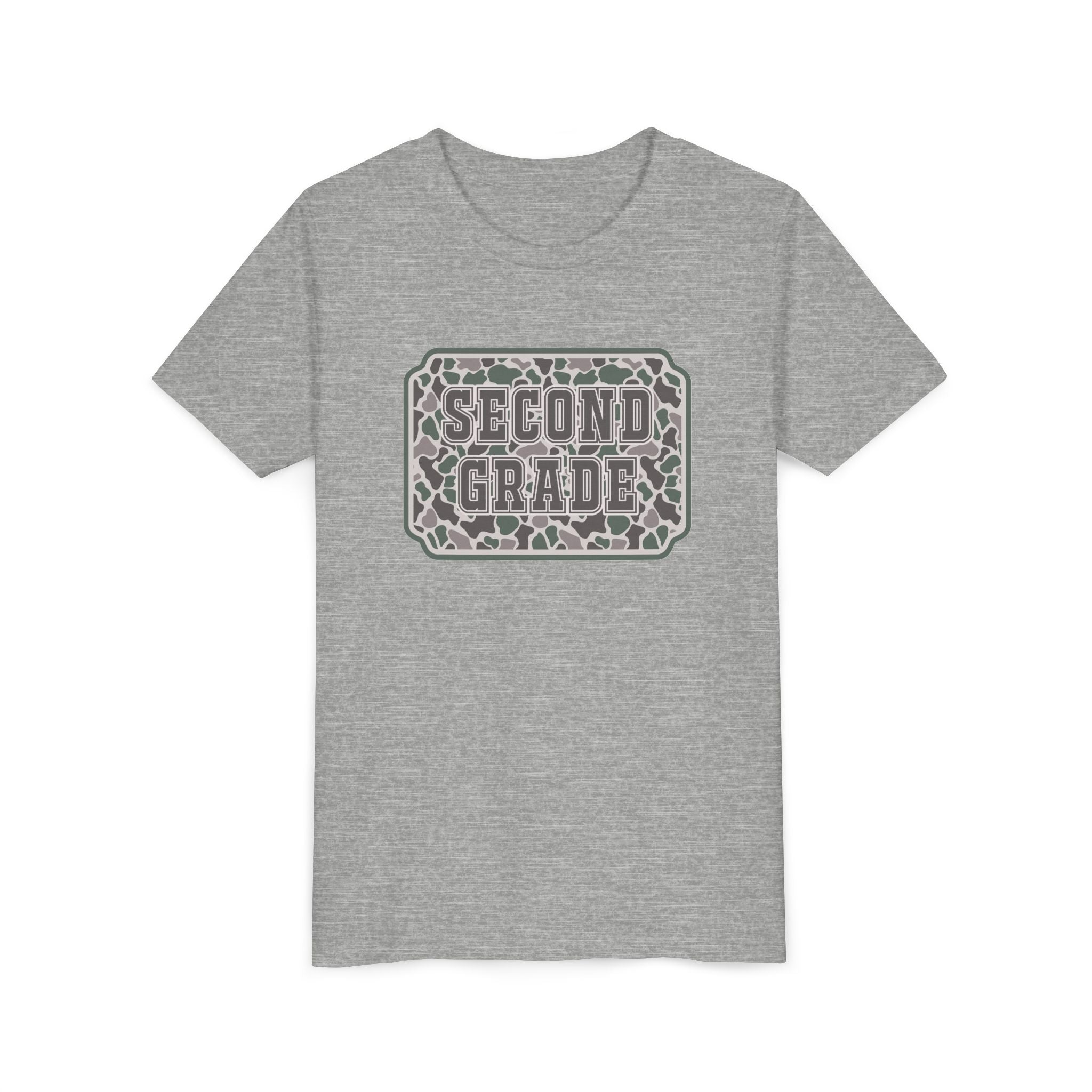 Second Grade Youth Tee - Camo Patch Back to School Shirt