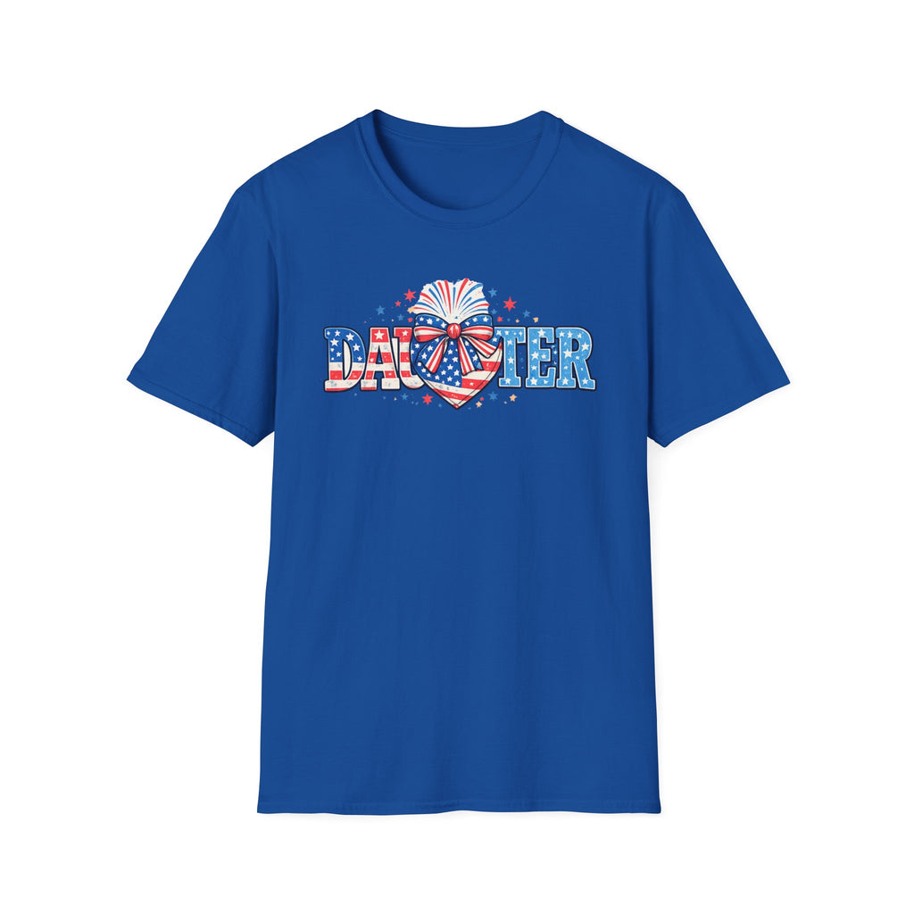 Daughter Patriotic Tee — USA Flag Heart Fireworks Design