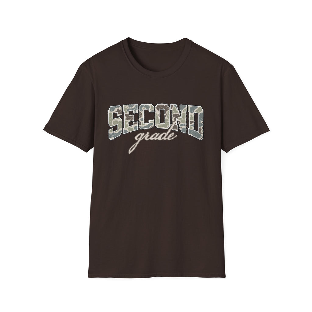 Second Grade Camo T-Shirt — "Second Grade" School Teacher Gift
