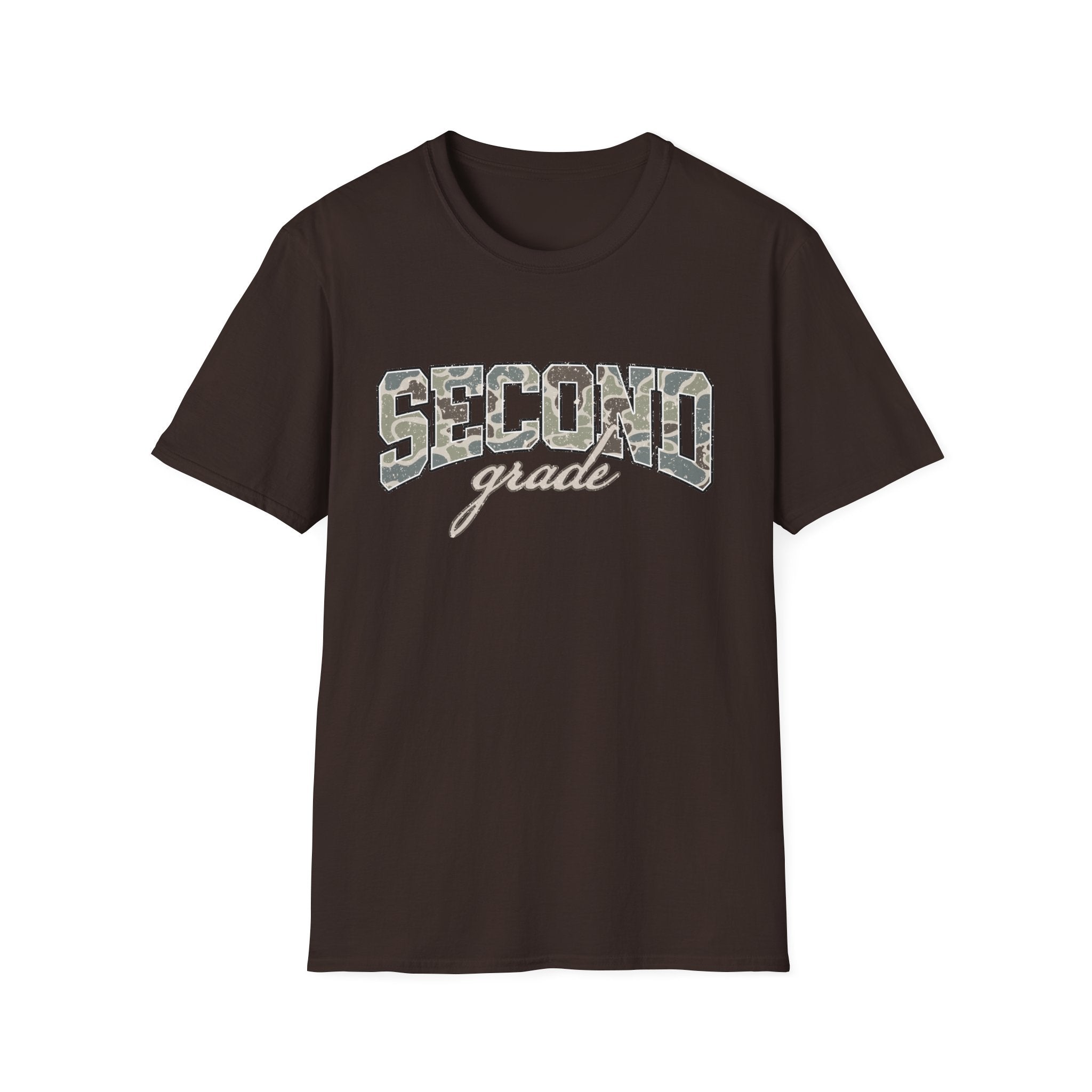 Second Grade Camo T-Shirt — "Second Grade" School Teacher Gift