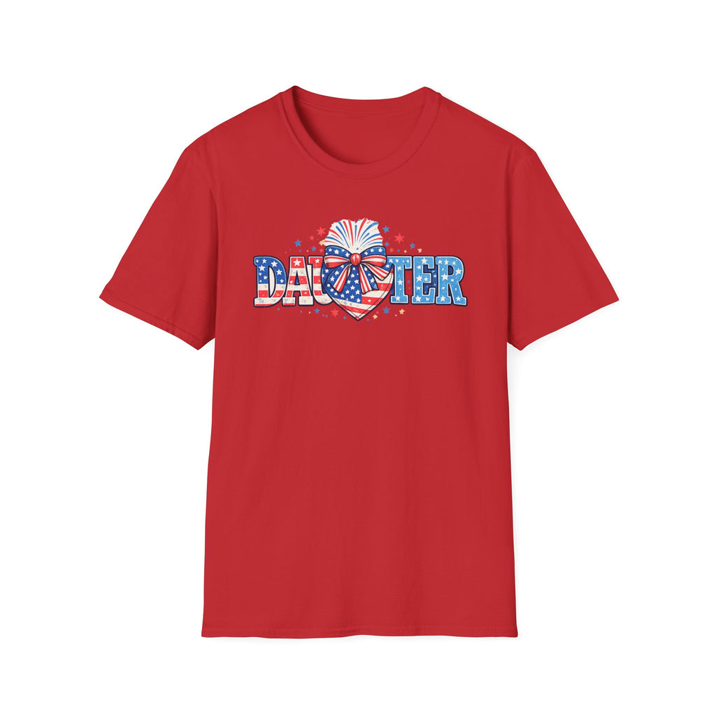 Daughter Patriotic Tee — USA Flag Heart Fireworks Design