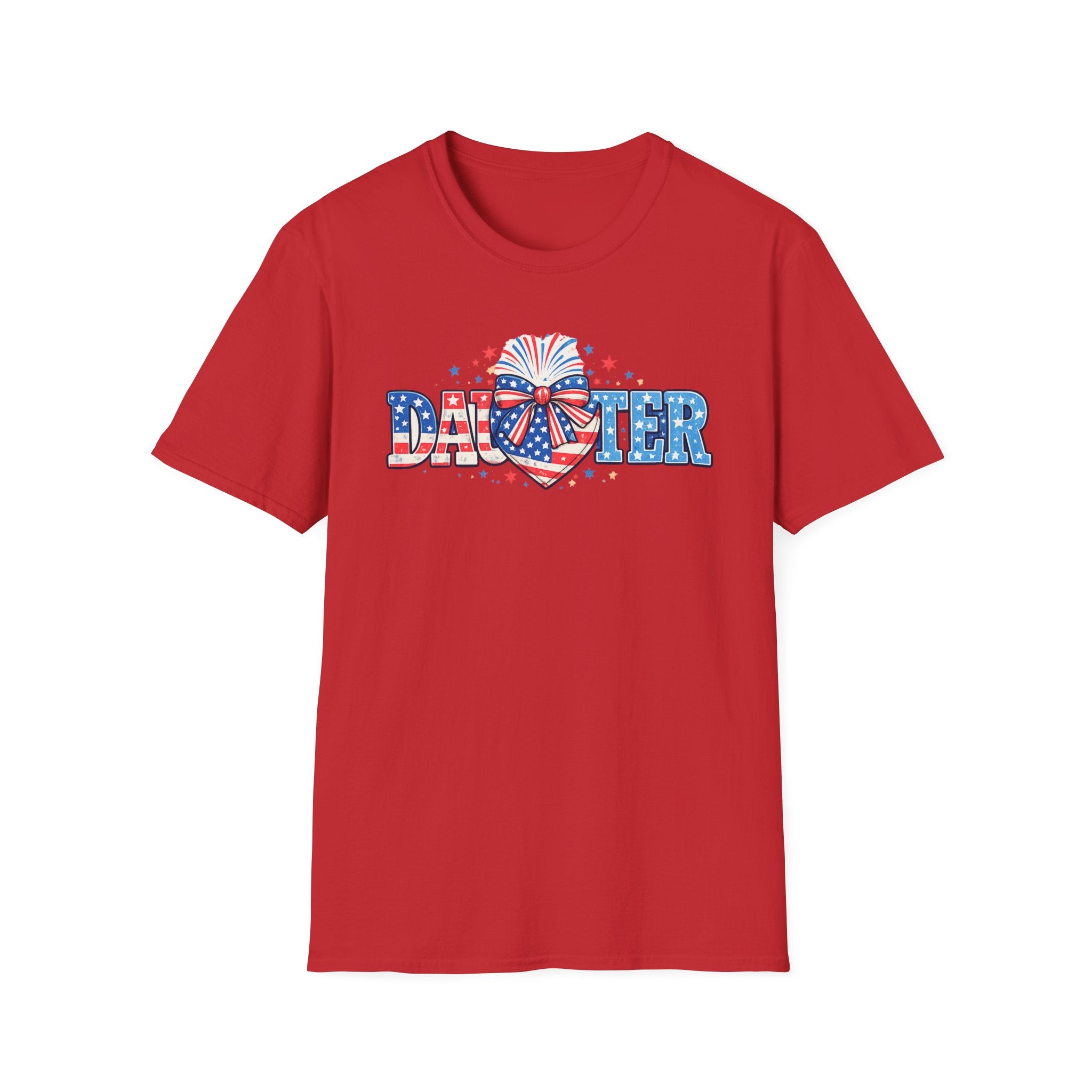 Daughter Patriotic Tee — USA Flag Heart Fireworks Design
