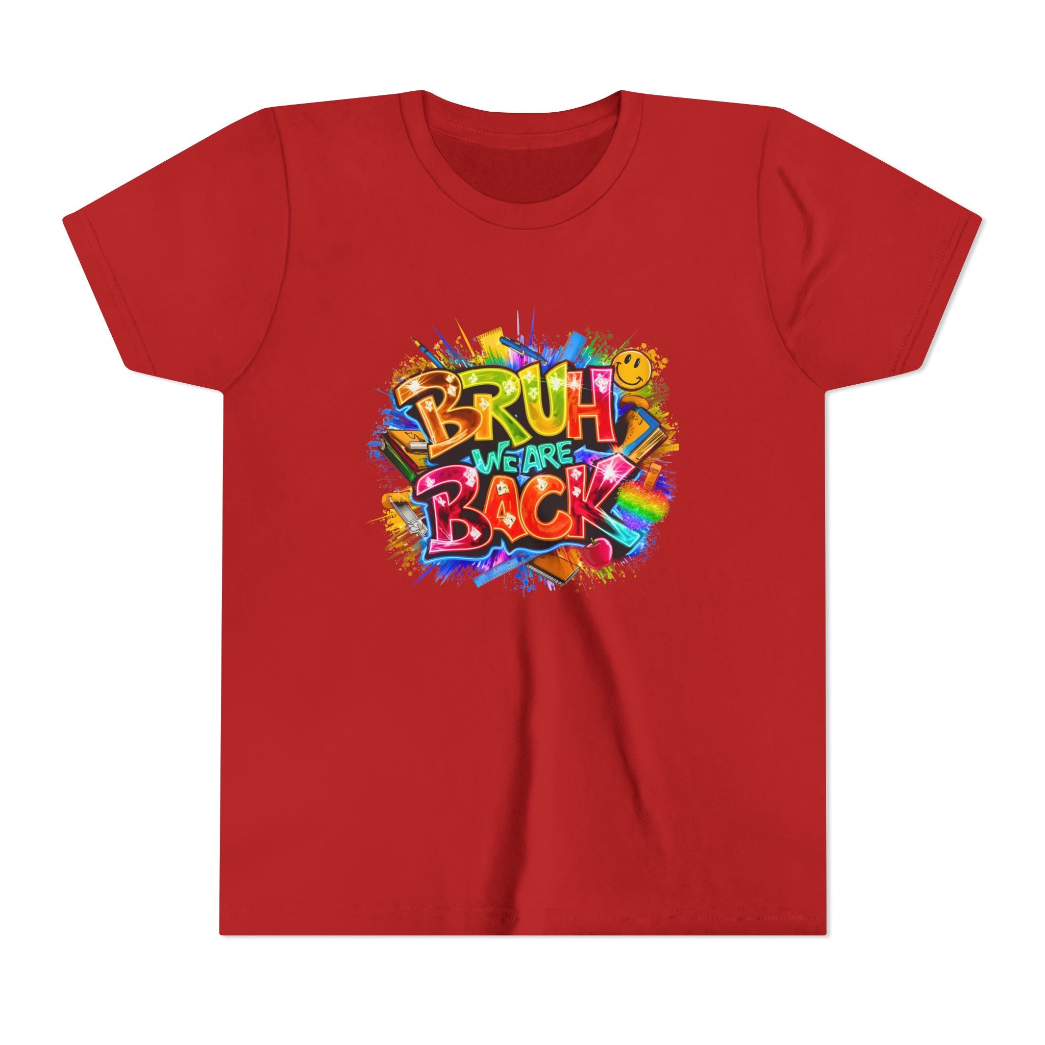 Youth Tee — Colorful "Bruh We Are Back" Graffiti Graphic Shirt