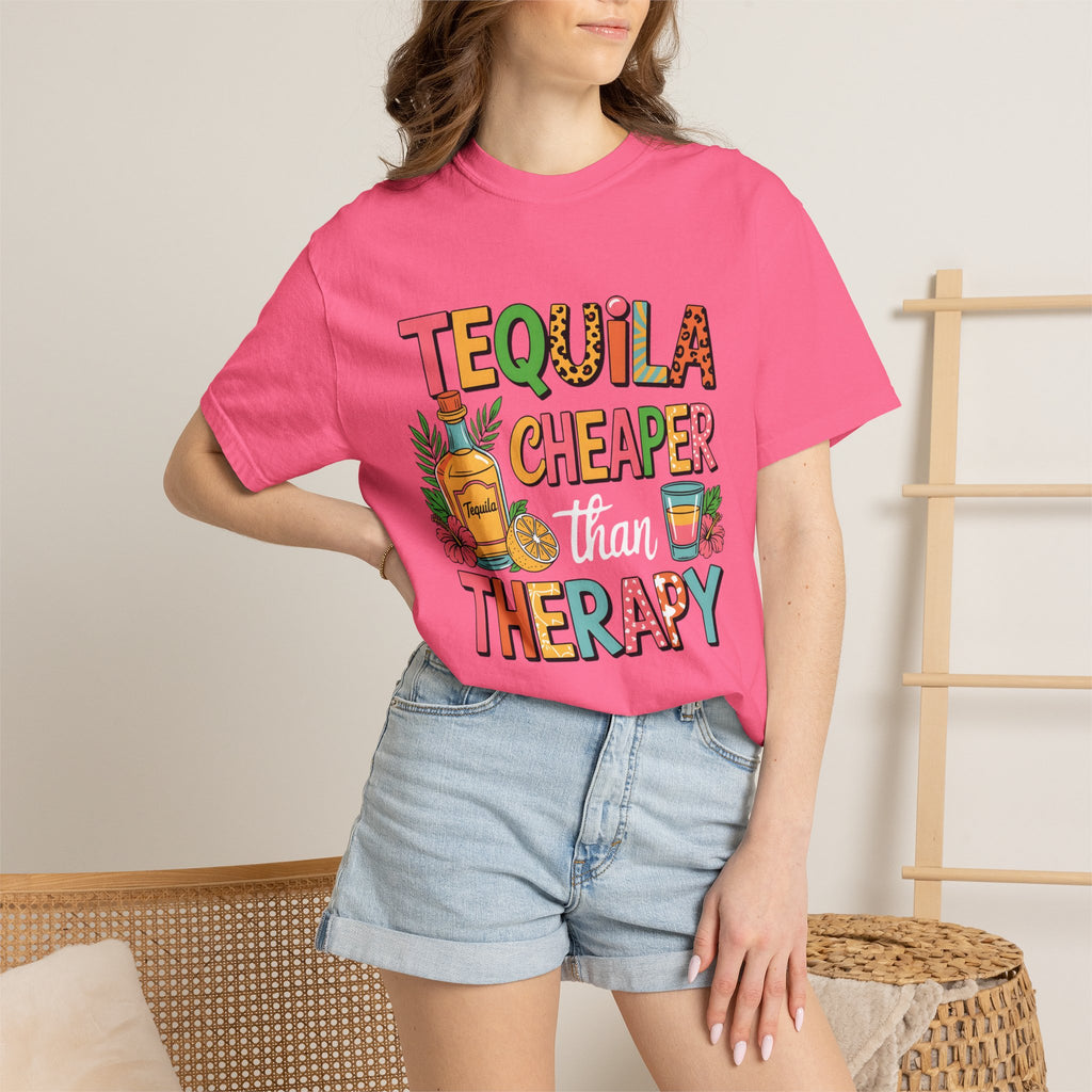 Tequila Cheaper Than Therapy T-shirt | Funny Margarita Cocktail Graphic