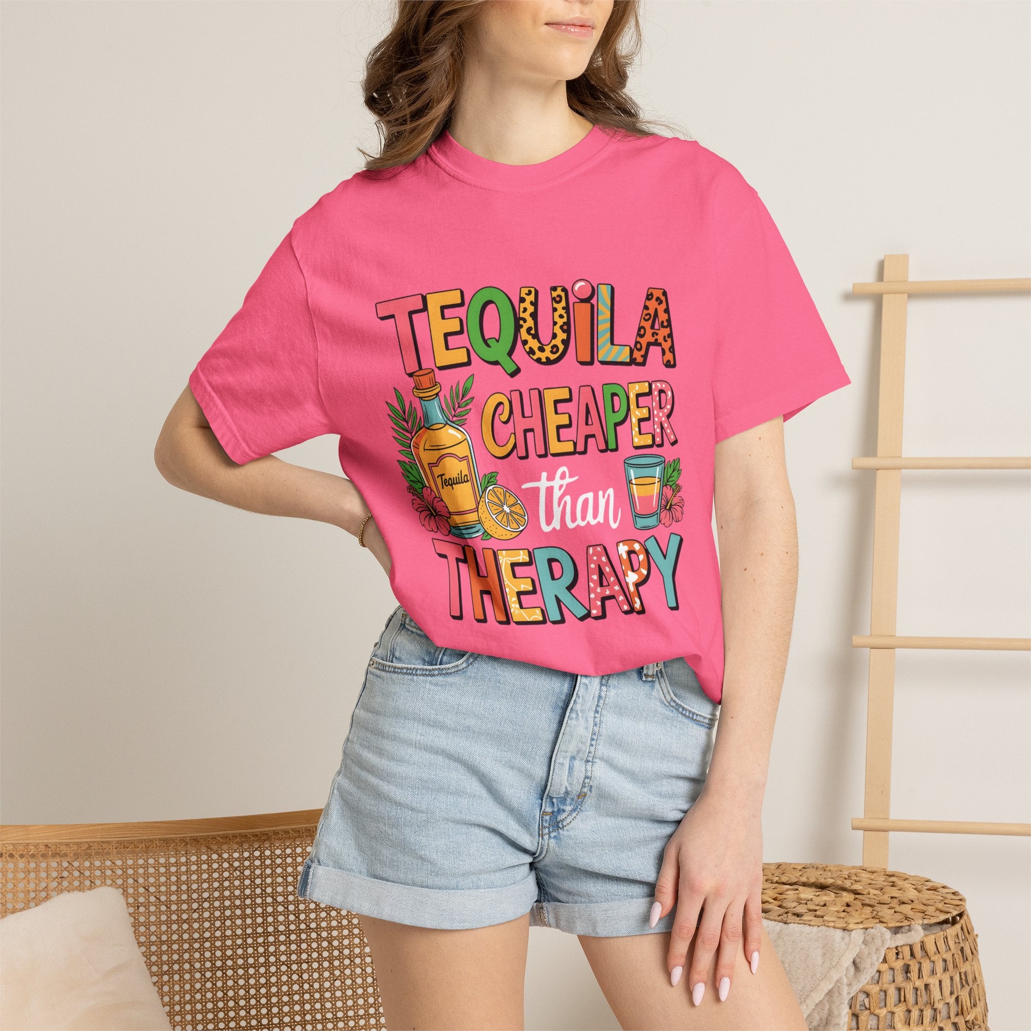 Tequila Cheaper Than Therapy T-shirt | Funny Margarita Cocktail Graphic