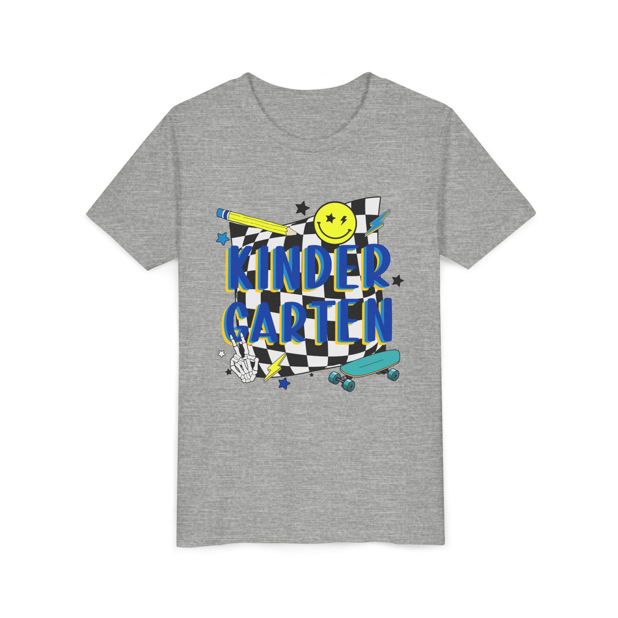Kindergarten Retro Skate Youth T‑Shirt – Back to School Graphic Tee